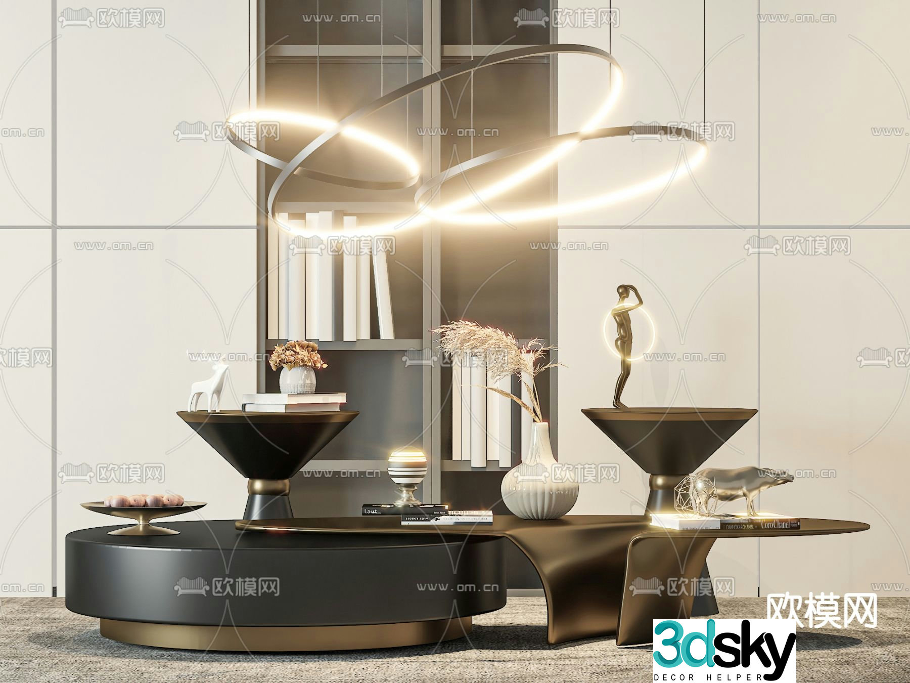 Light luxury coffee table mother-child coffee table 3D model