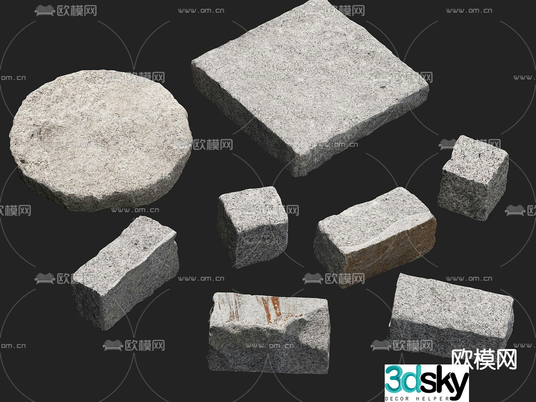 stone stone rock brick 3d model