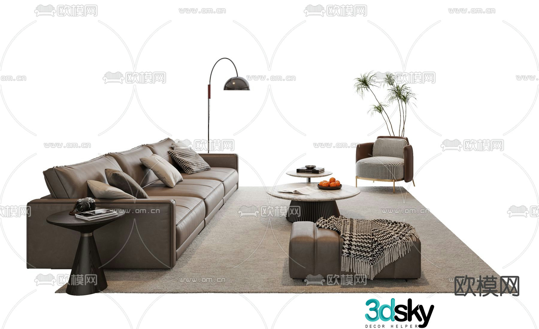 Italian sectional sofa 3d model