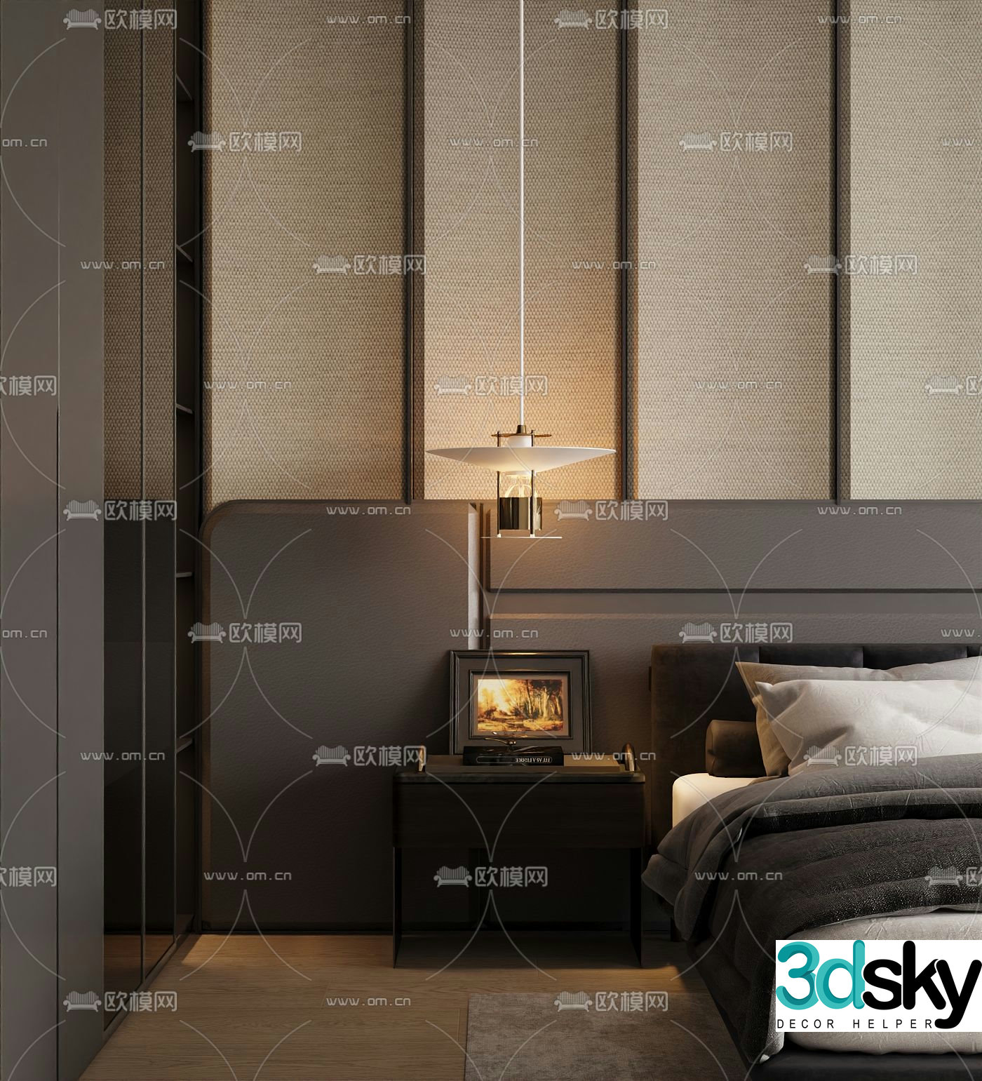 Bedside small chandelier 3d model