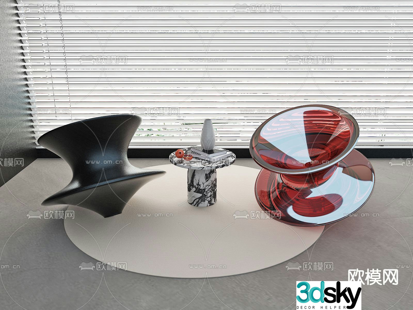 Acrylic leisure chair gyro chair 3d model