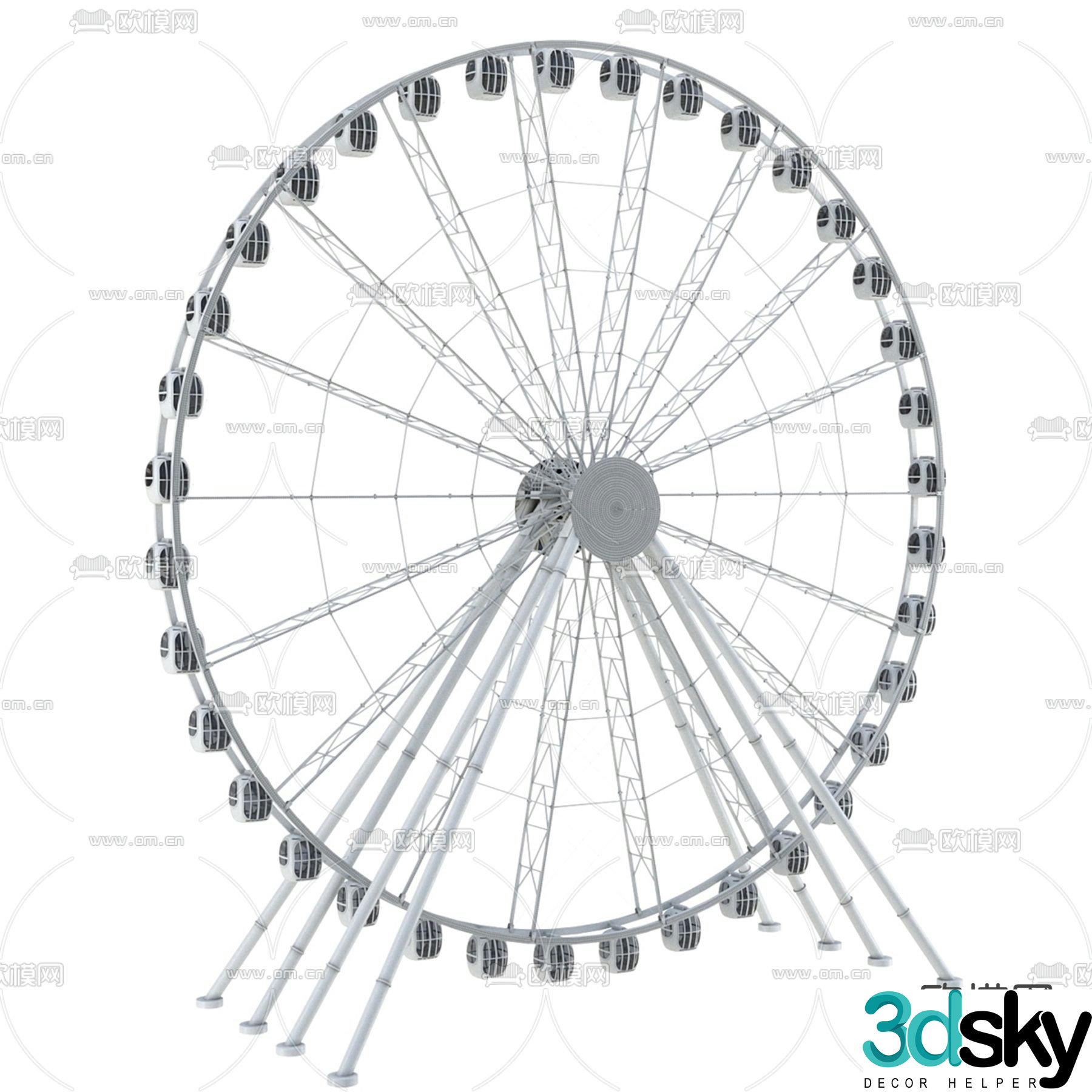 Ferris wheel amusement equipment 3d model