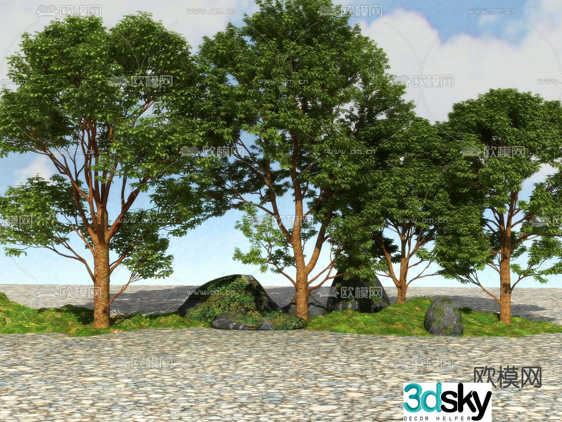 Landscape tree big tree camphor tree 3d model