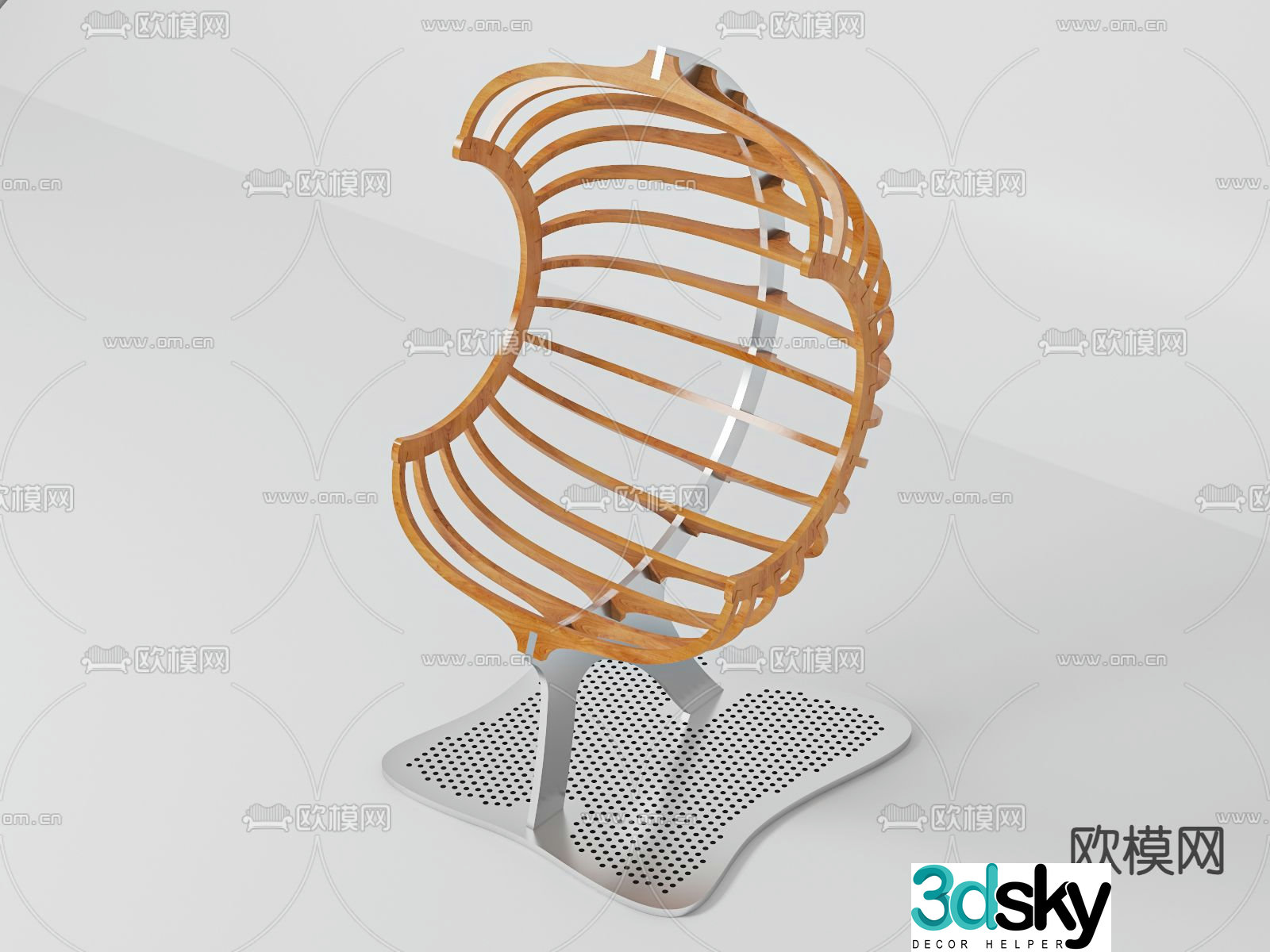 Nordic outdoor chair eggshell chair leisure chair 3d model