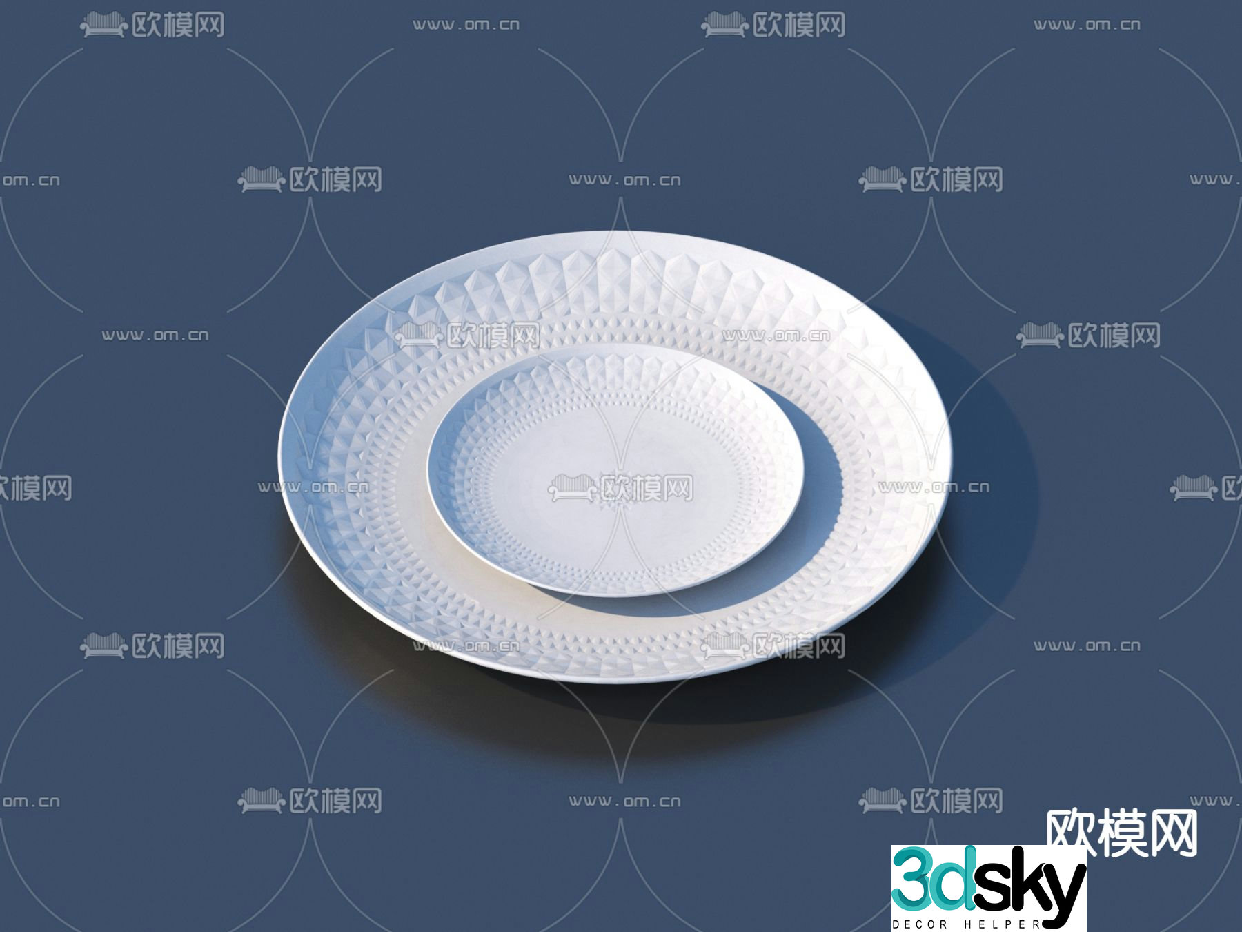 plate spoon bowl tableware 3d model