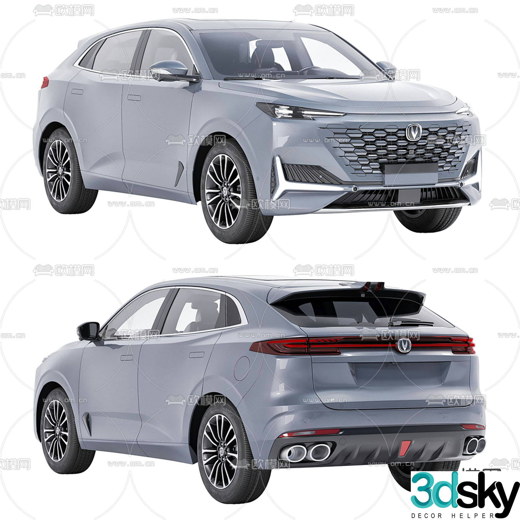 modern car sedan 3d model