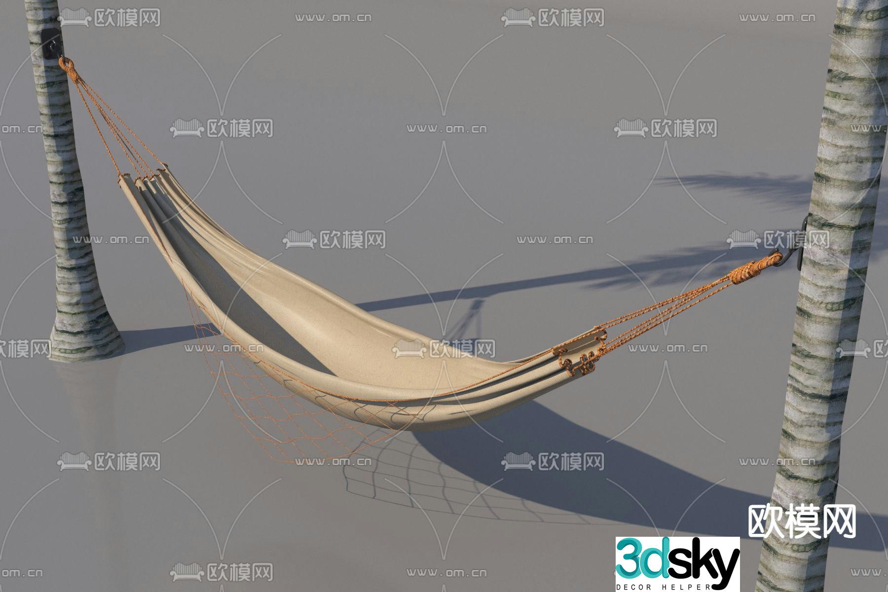 Outdoor hammock courtyard hammock 3d model