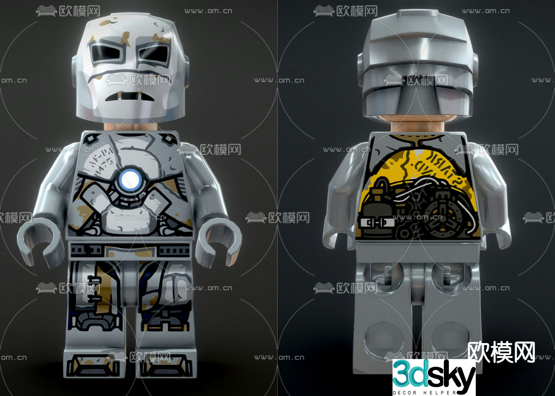 Figure Lego building blocks doll Iron Man toy 3d model