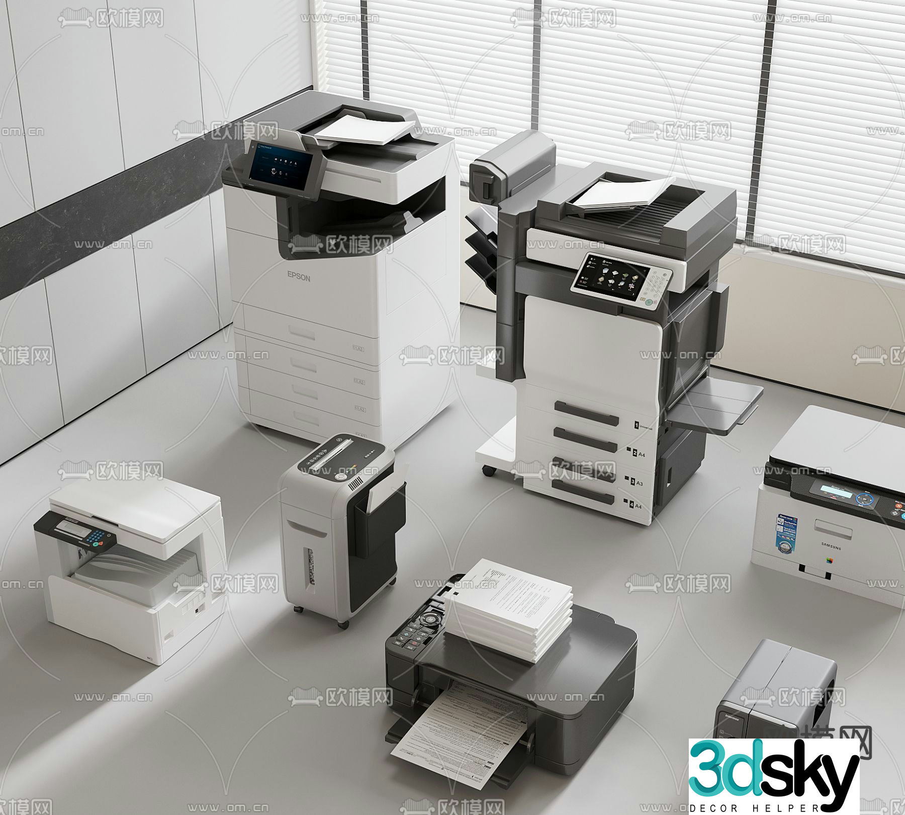 printer copier laser printer 3d model