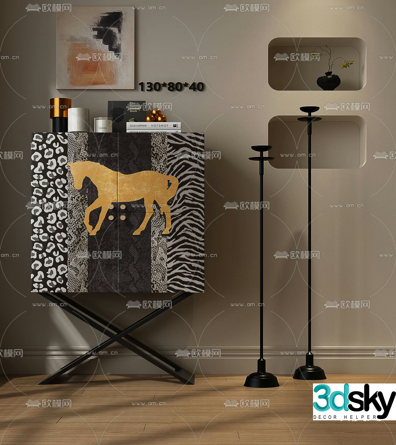 French decorative cabinet 3d model