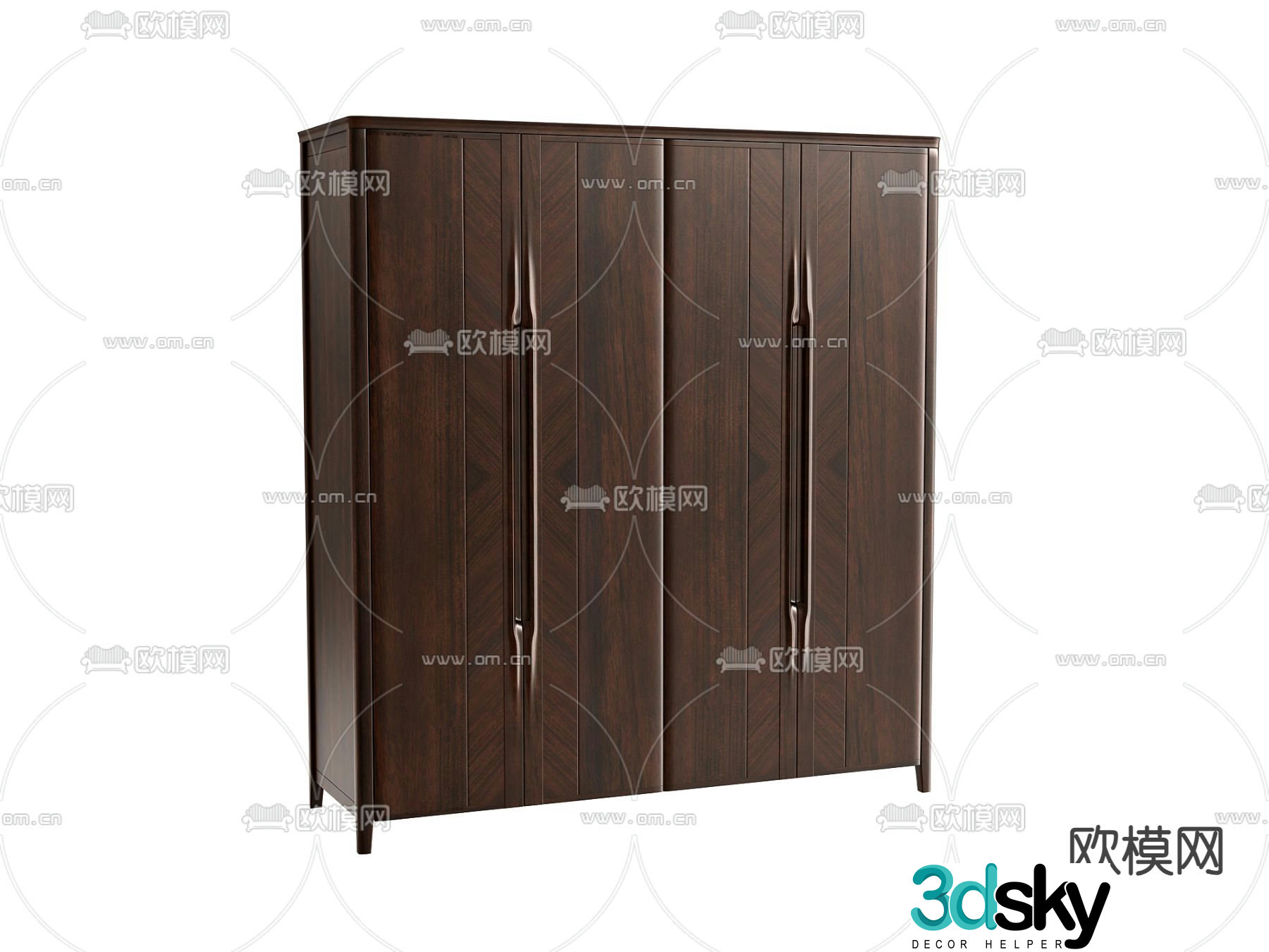 Middle-aged wind wardrobe 3d model