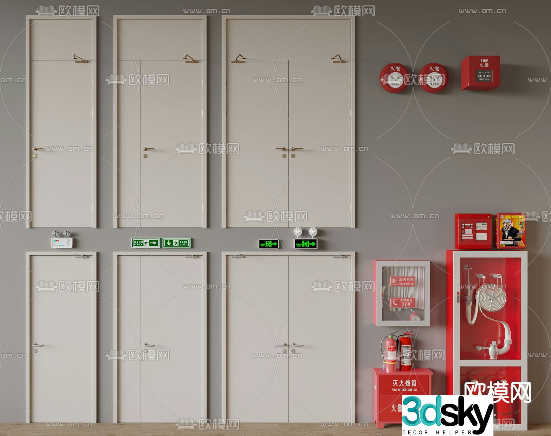 fire door fire door safety door 3d model