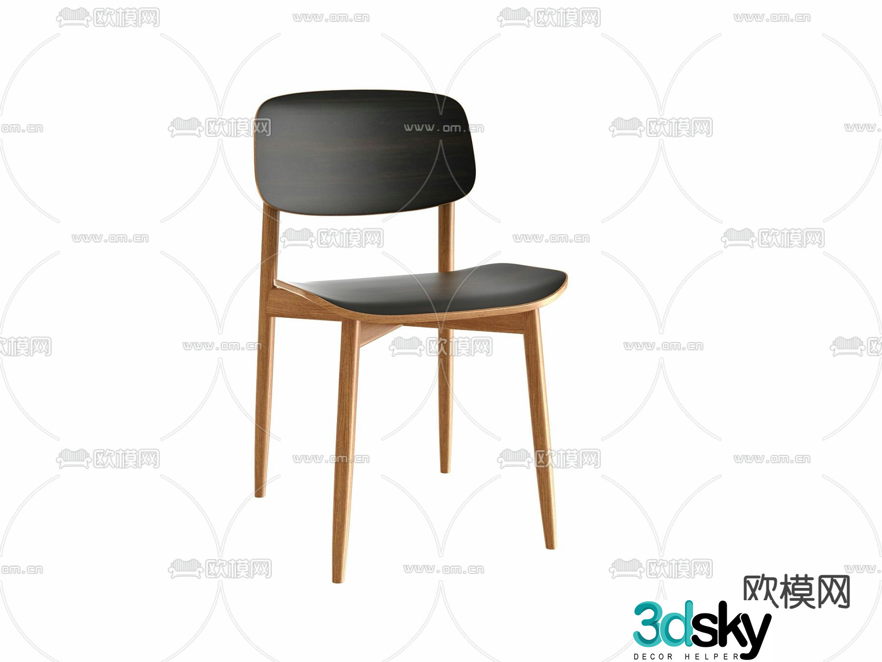Modern chair dining chair 3d model
