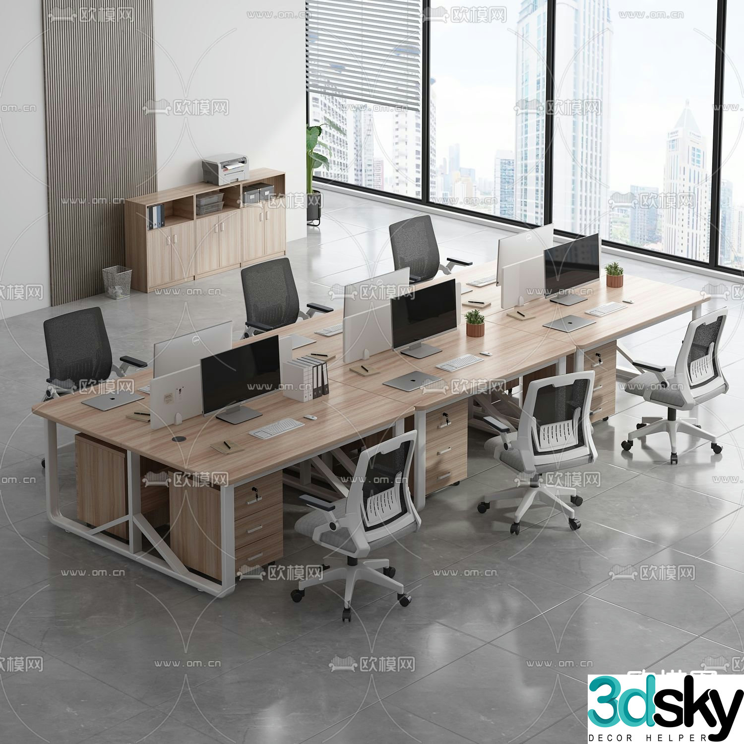 Card desk desk staff desk 3D model