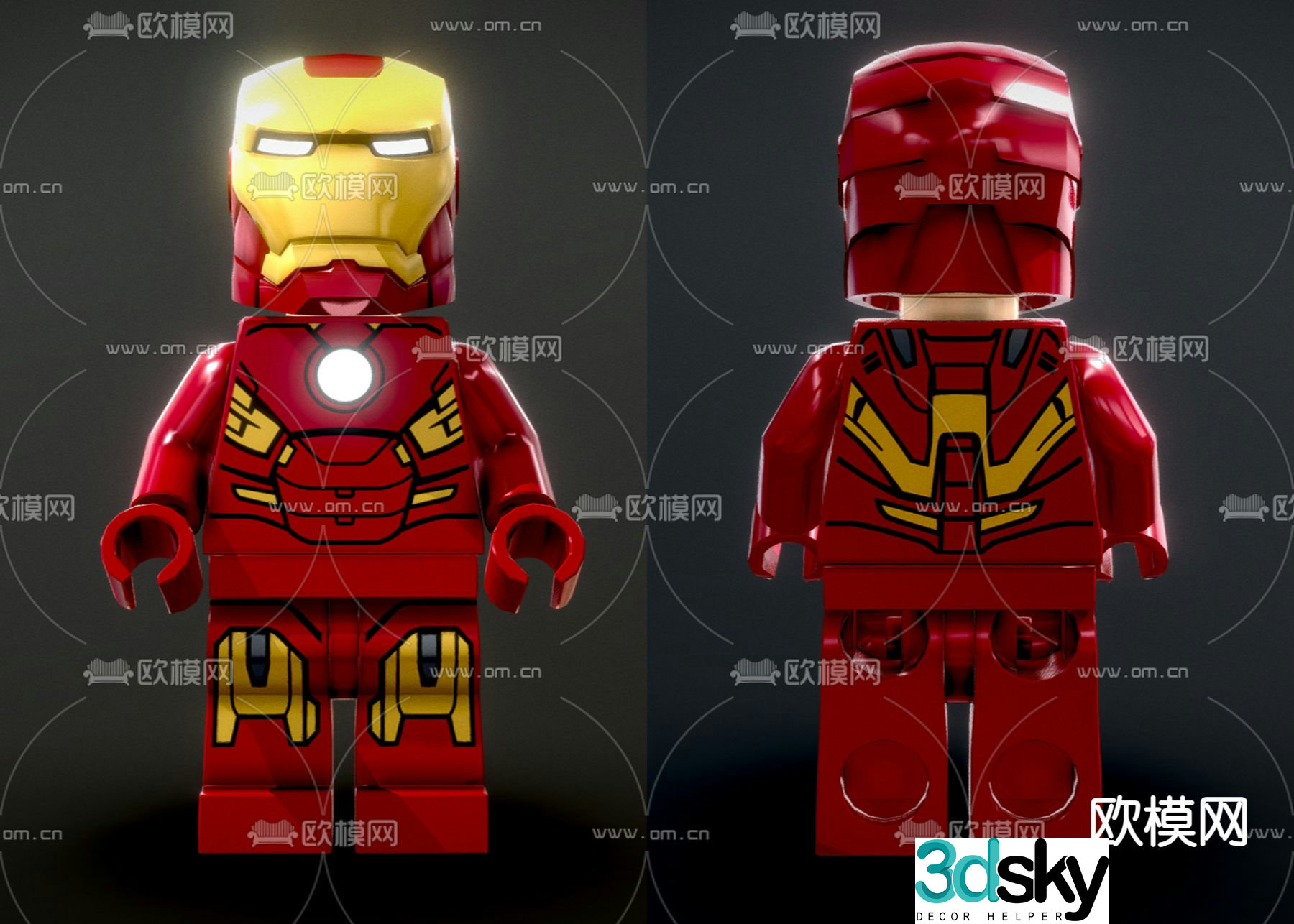 Figure Lego building blocks doll Iron Man toy 3d model