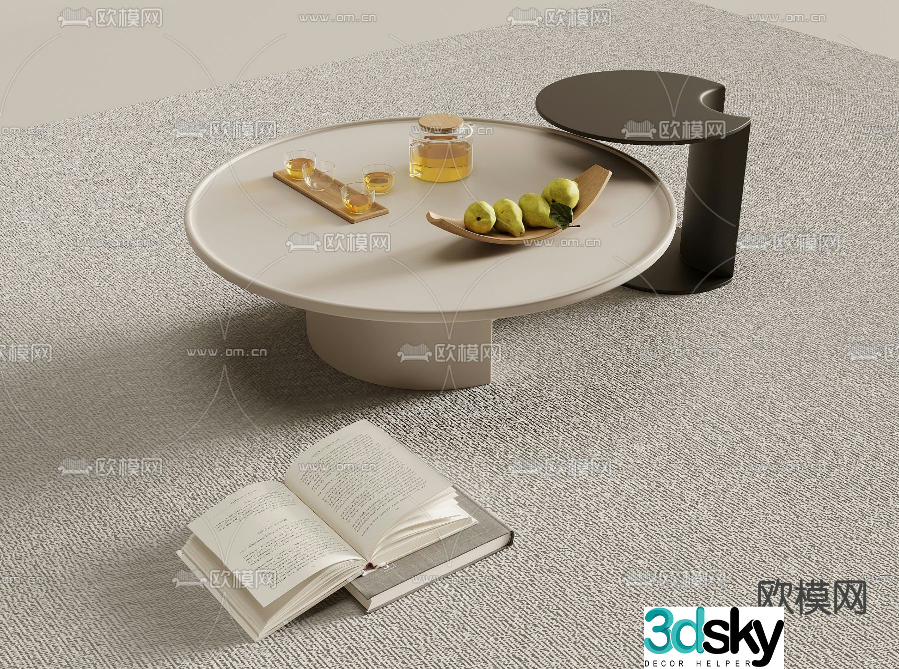 Simple coffee table mother-in-law coffee table 3d model
