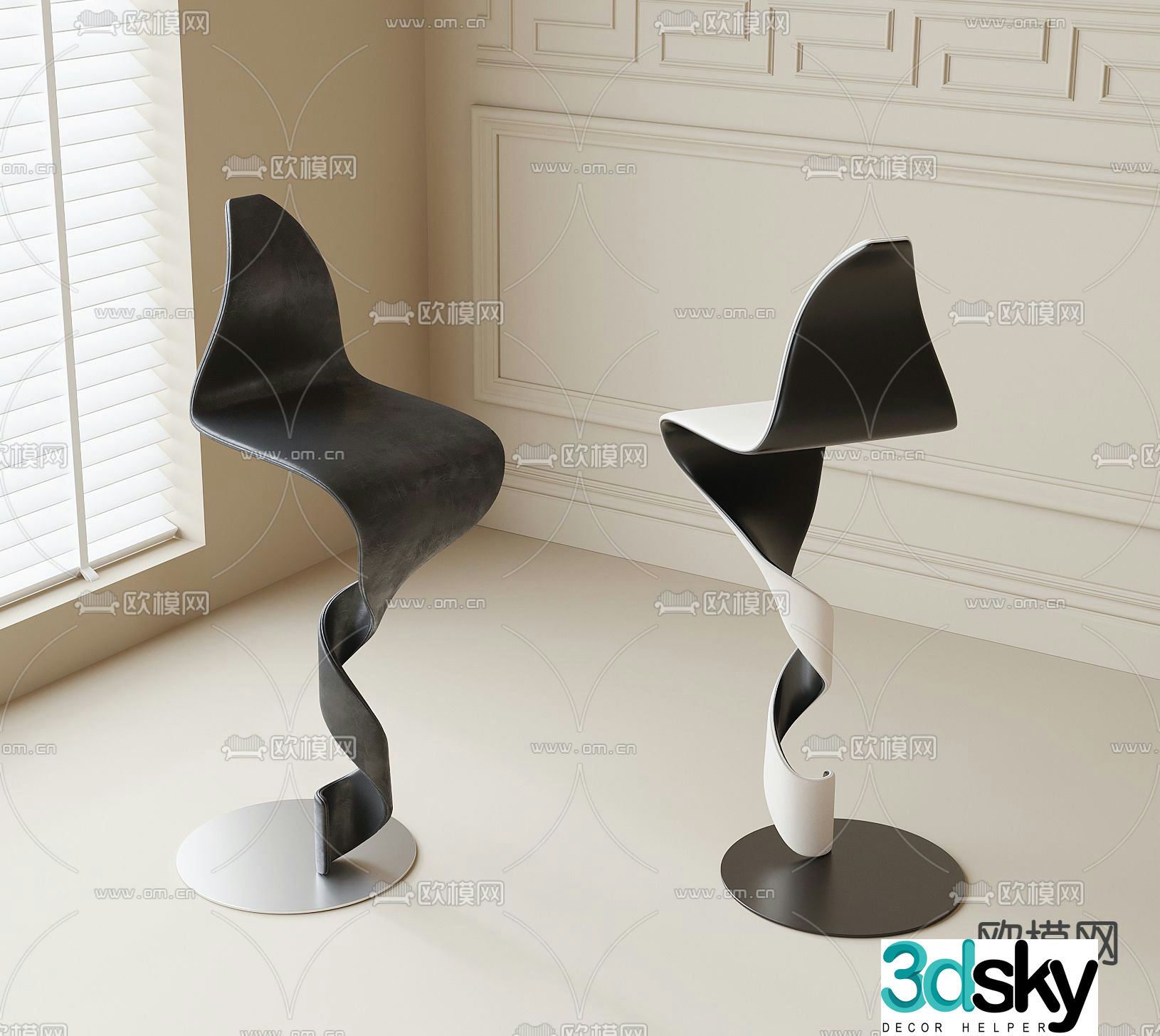 bar stool bar stool high stool 3d model