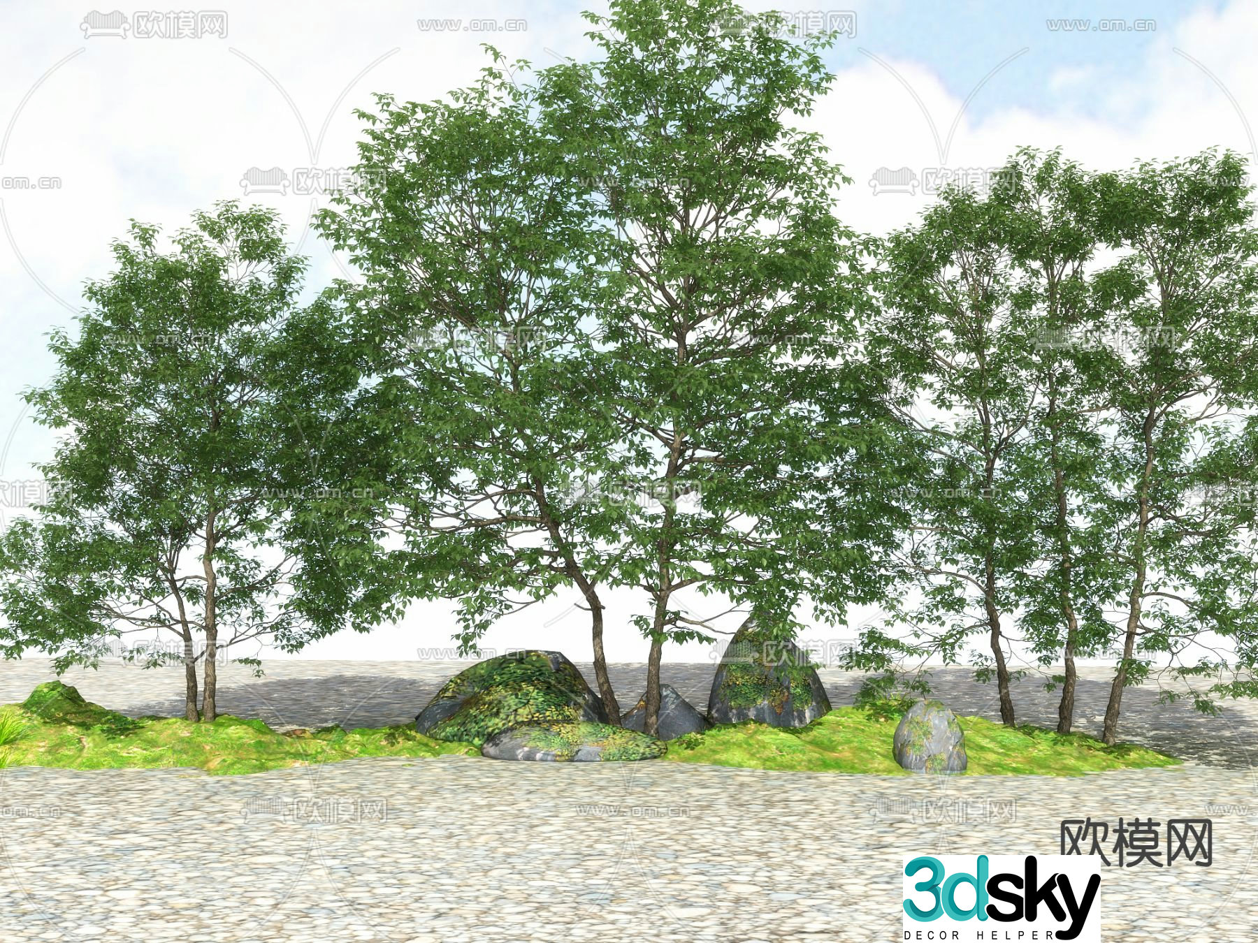 Outdoor green plants tree tree big tree tree 3d model