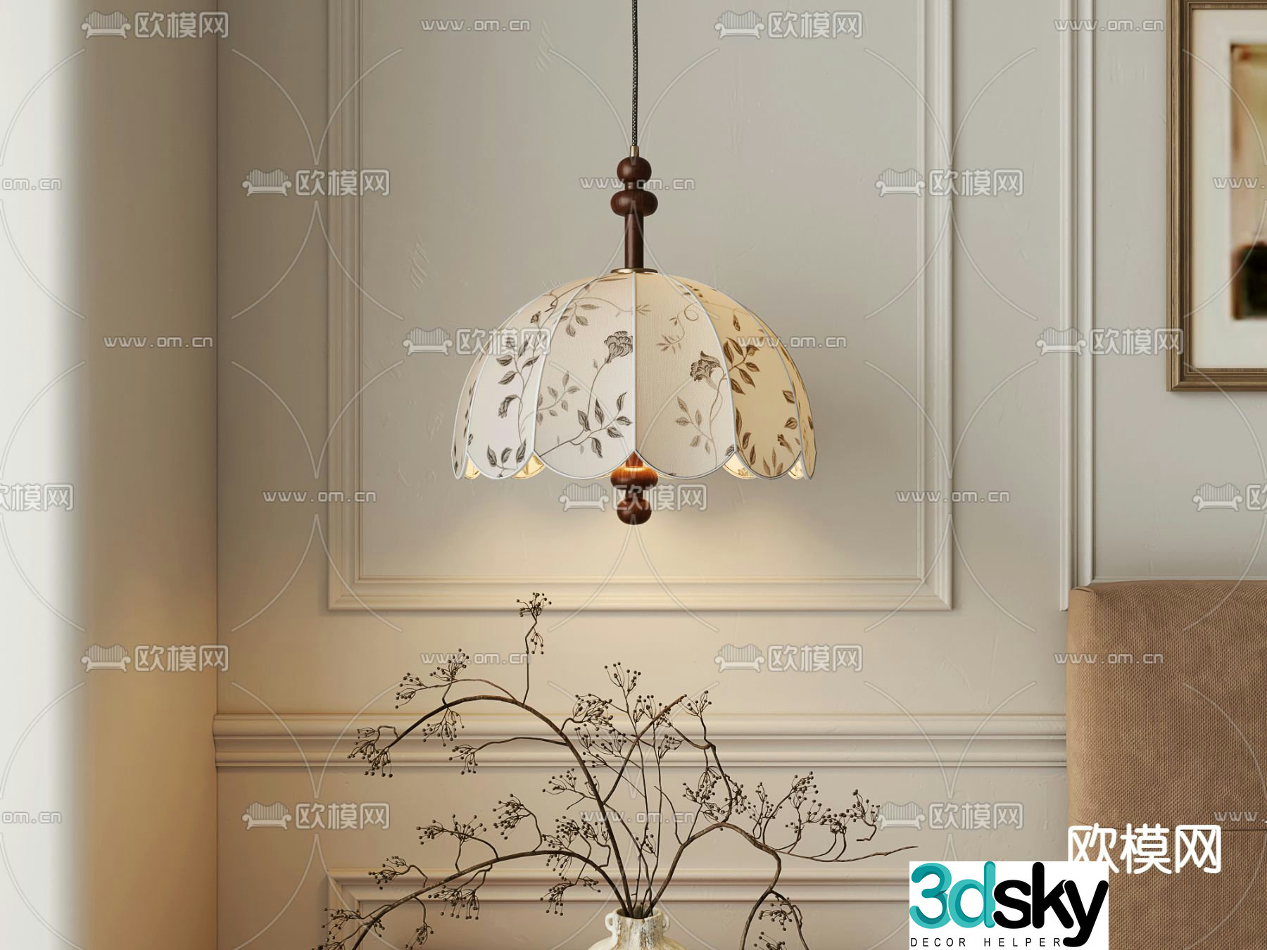 Medieval style chandelier 3d model