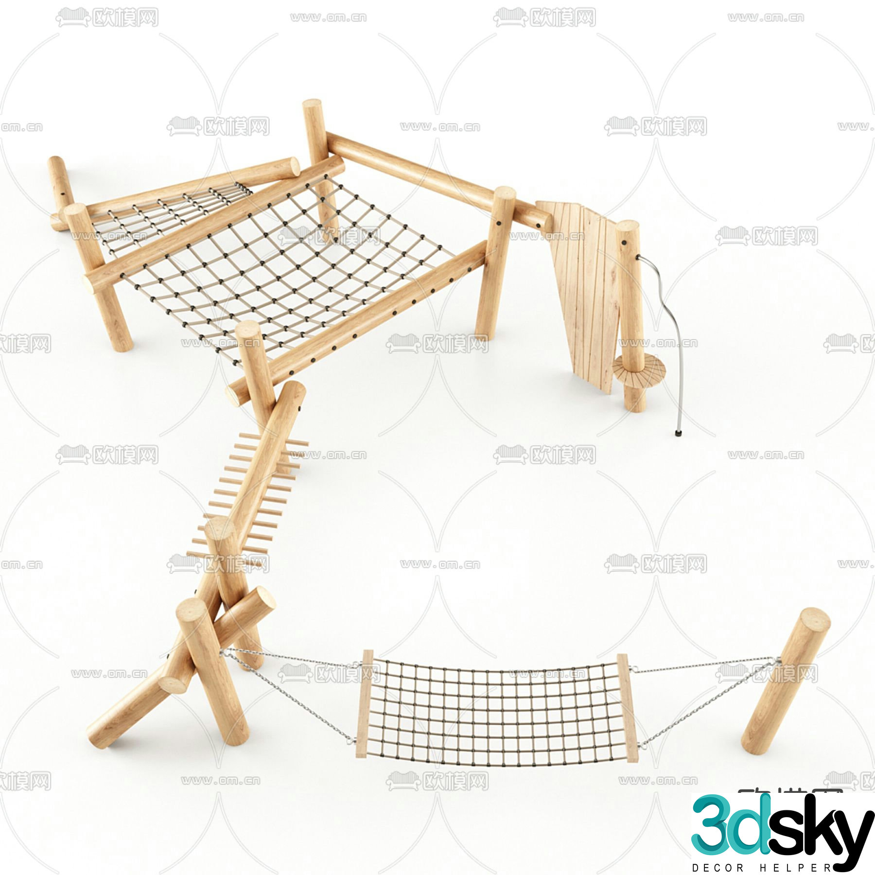 Modern children's climbing frame 3d model