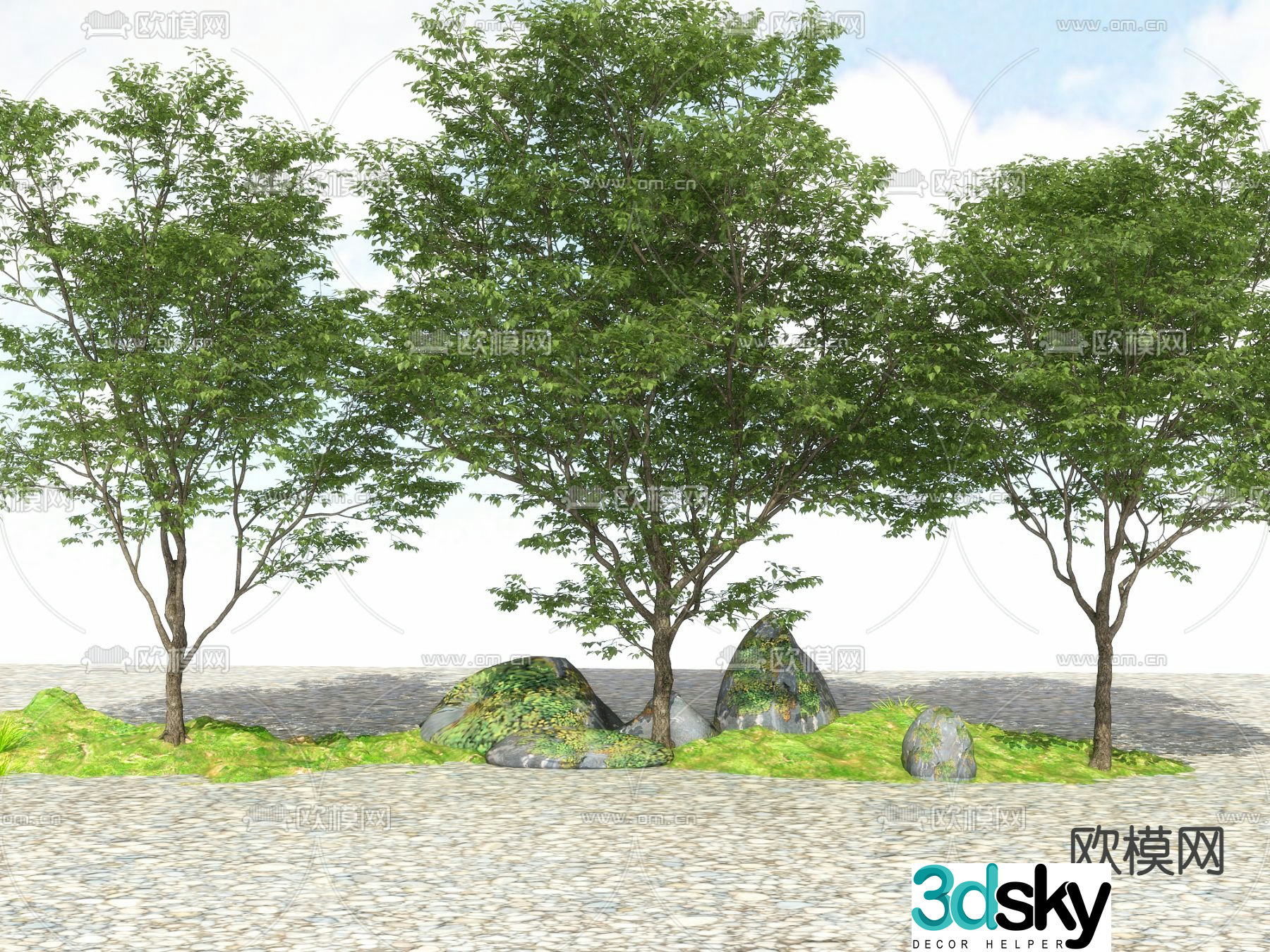 Outdoor green plants tree tree big tree tree 3d model