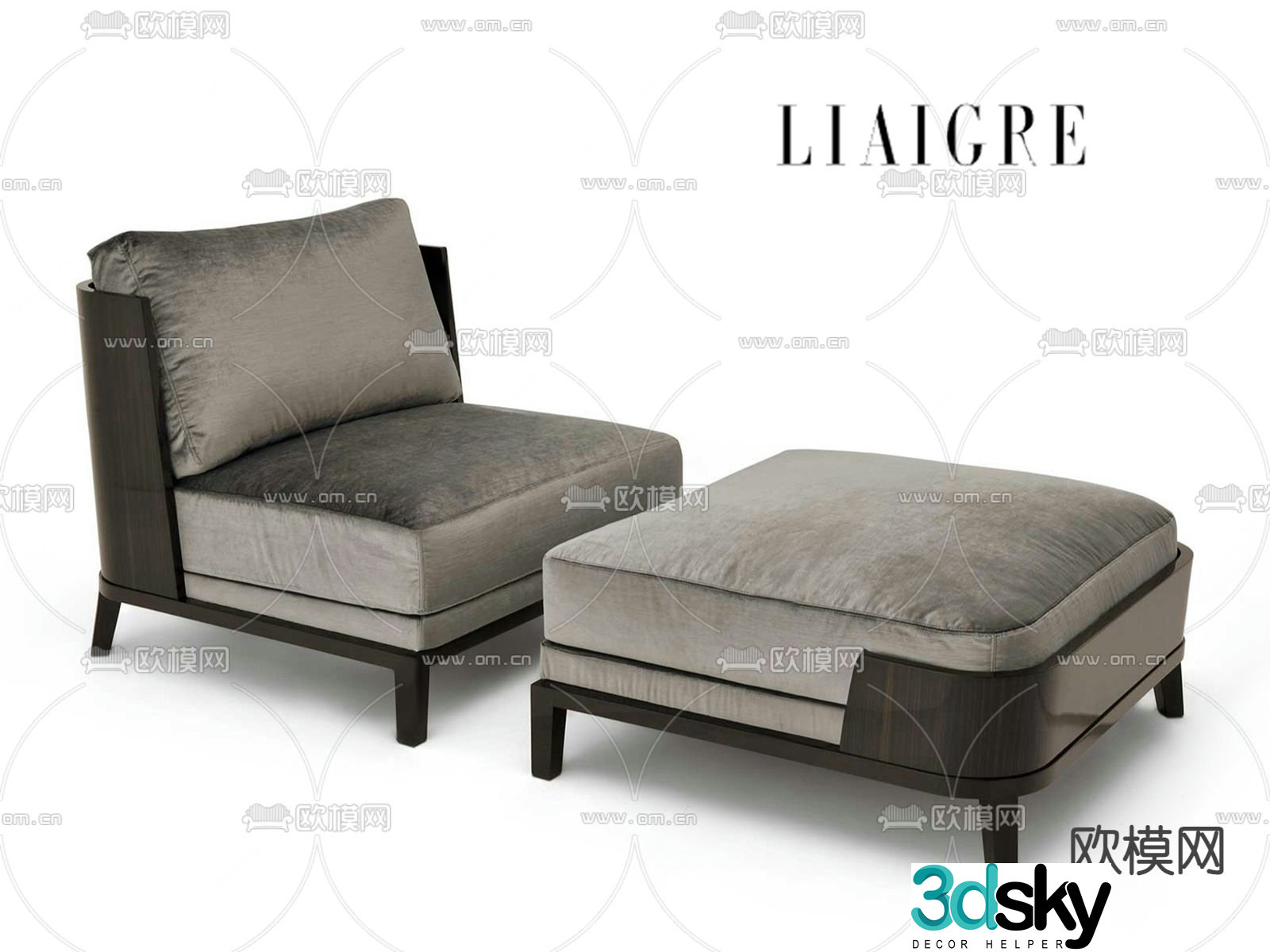 Italian lounge chair 3d model