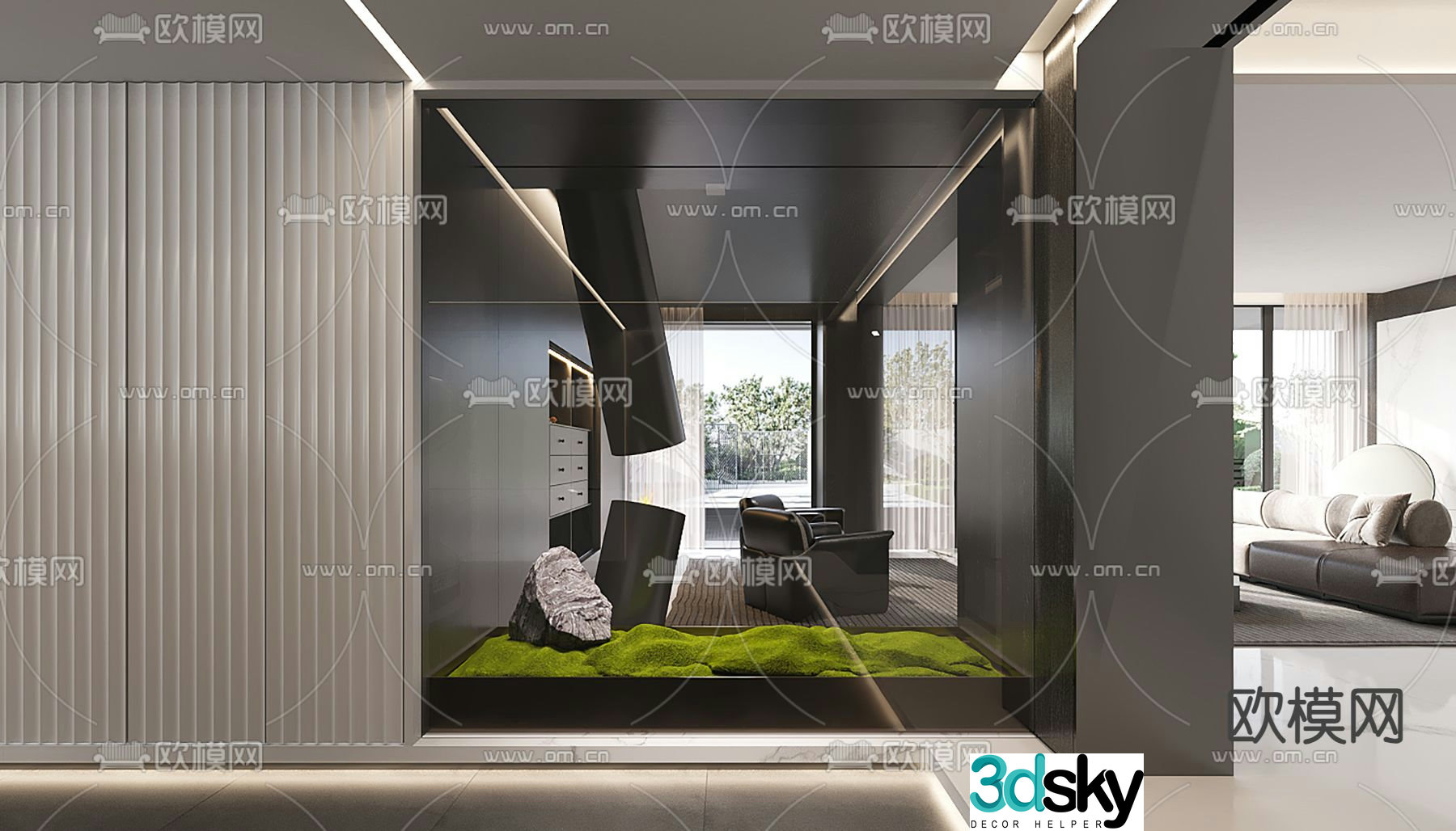 Indoor landscape plant landscaping 3d model