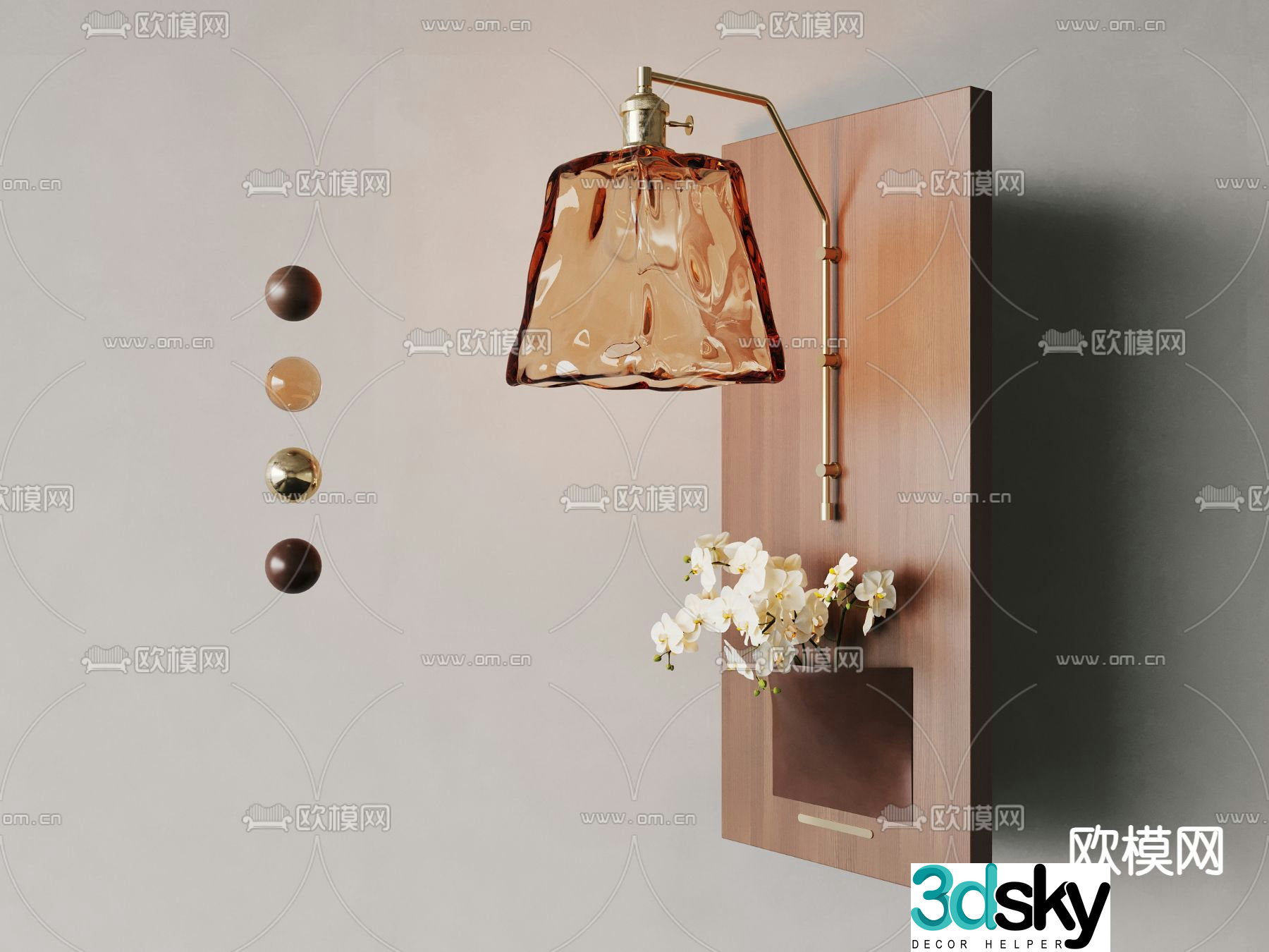 Medieval style wall lamp 3d model