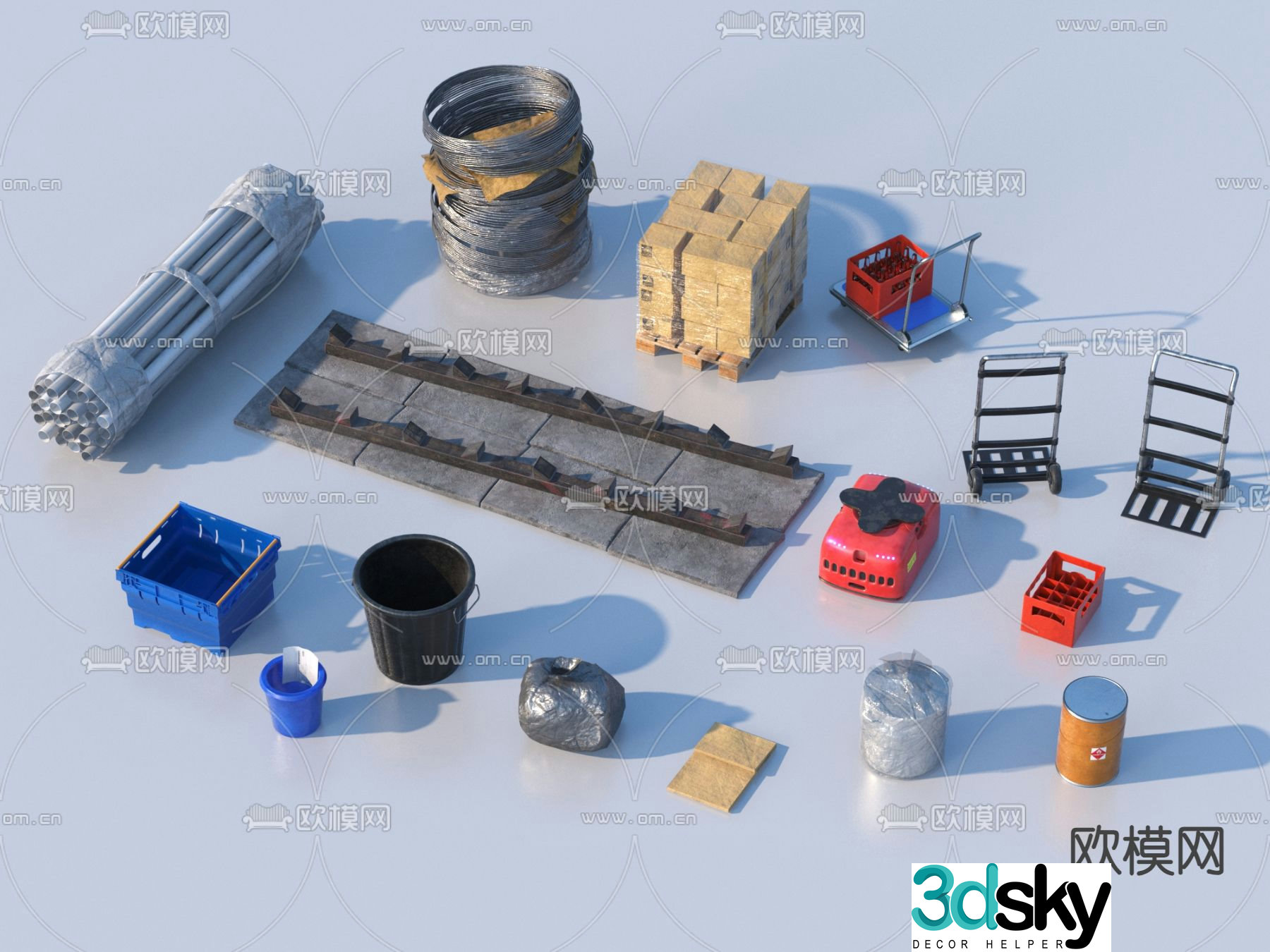Steel bars, daily necessities, iron coils, construction steel bars, industrial equipment 3d model