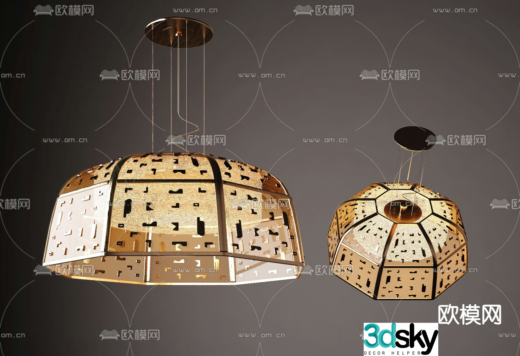 CCD modern glass chandelier 3d model