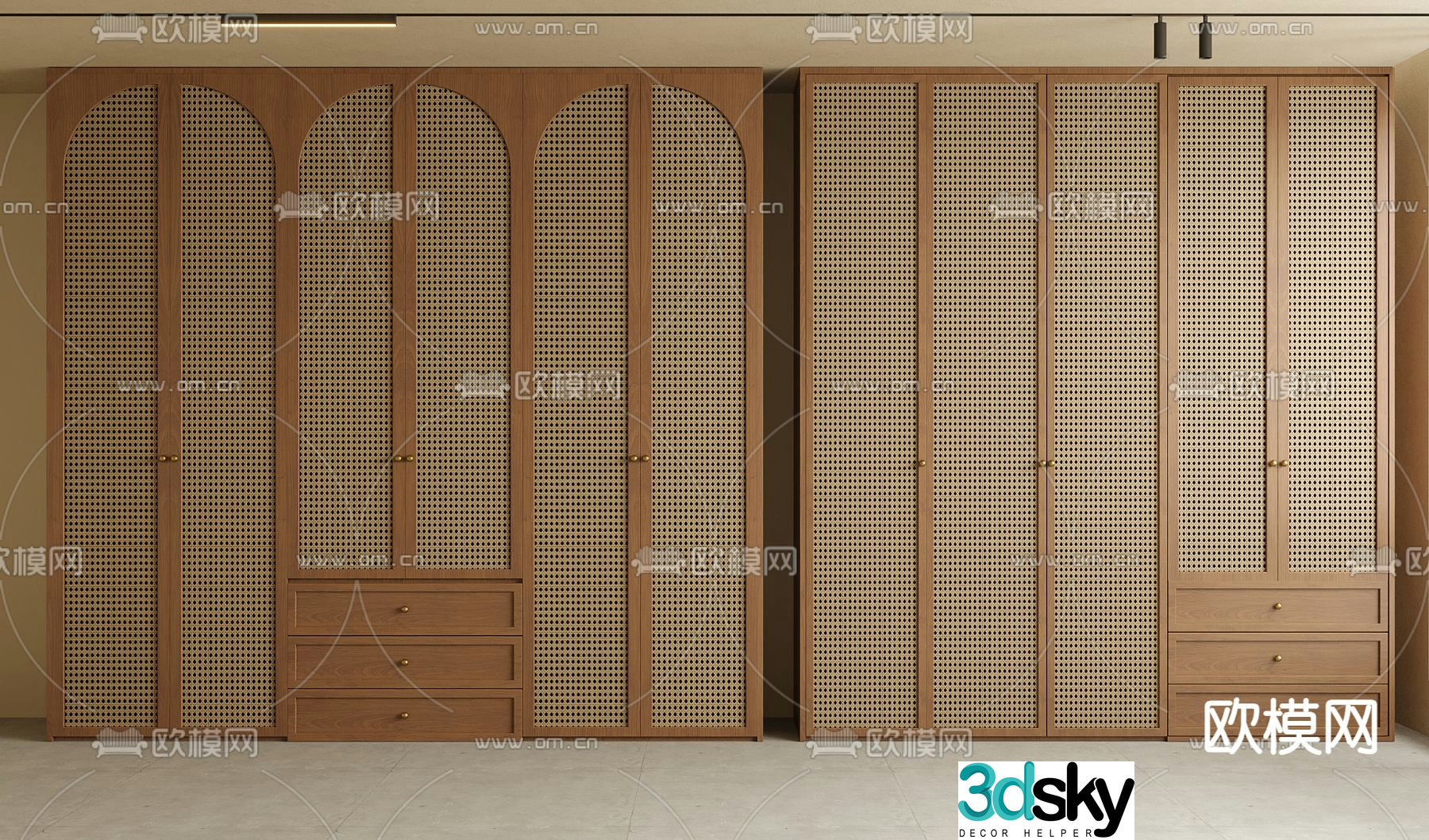 Middle-aged wind wardrobe 3d model
