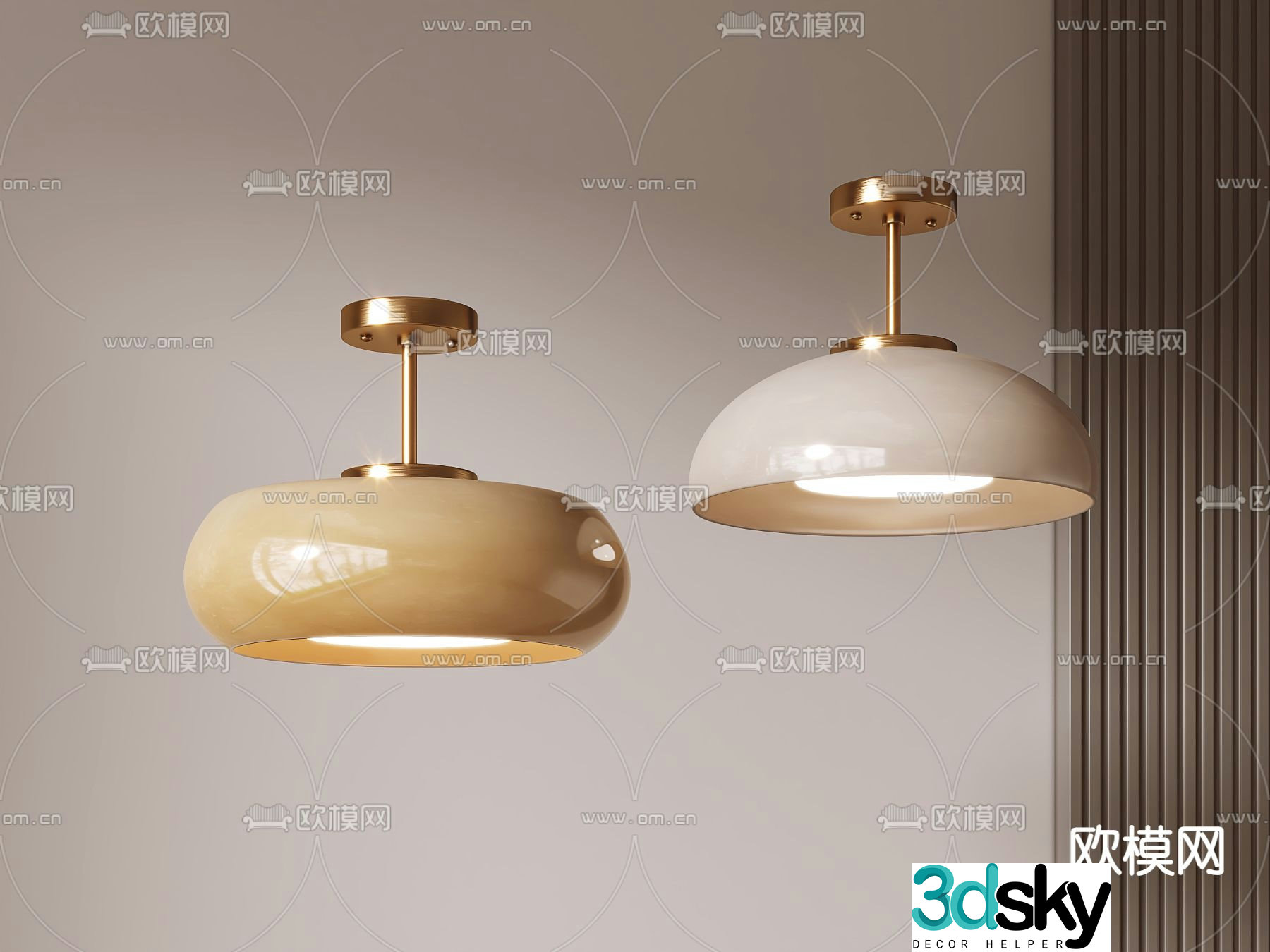 Cream style chandelier 3d model