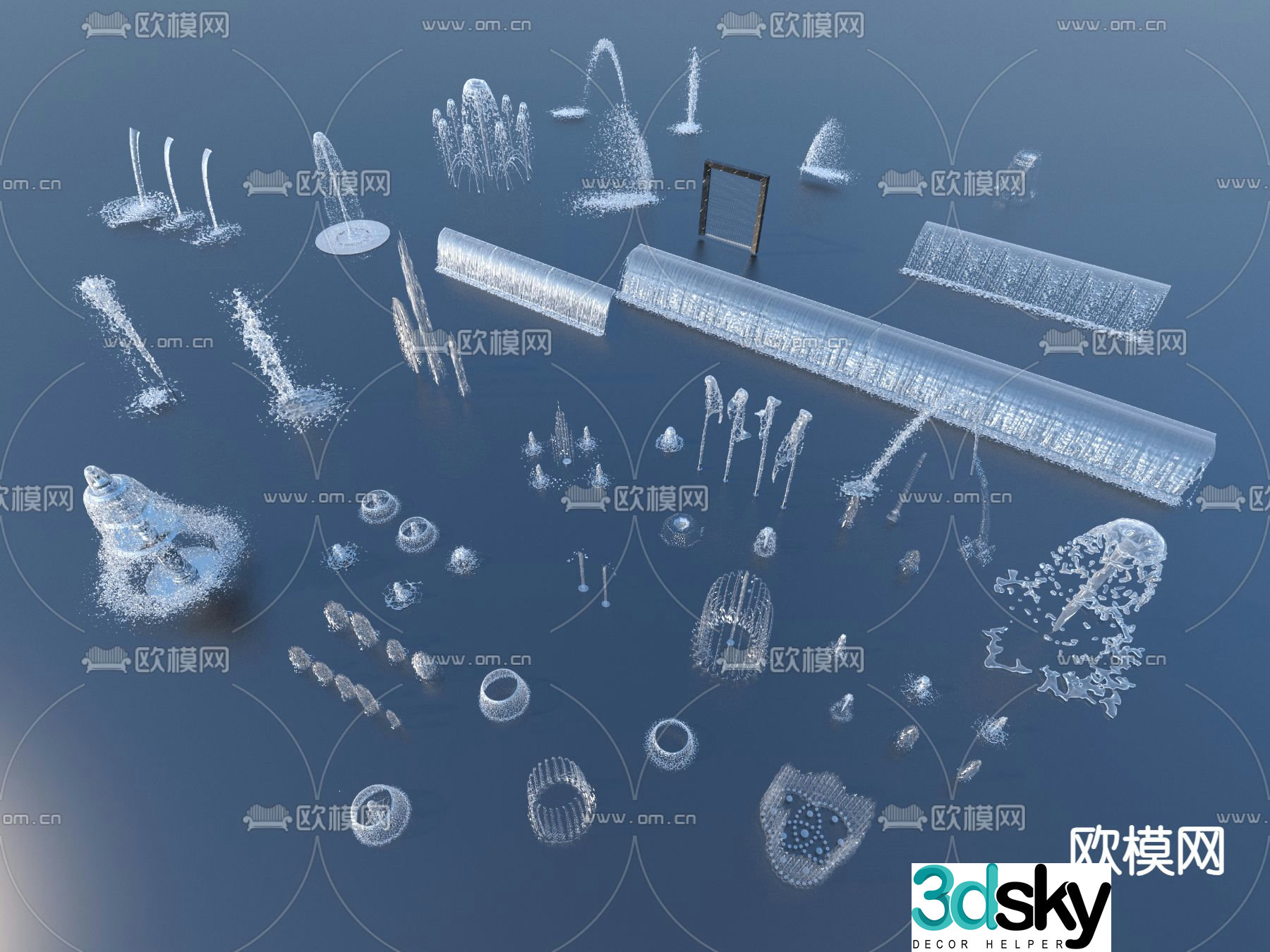 fountain fountain waterscape 3d model