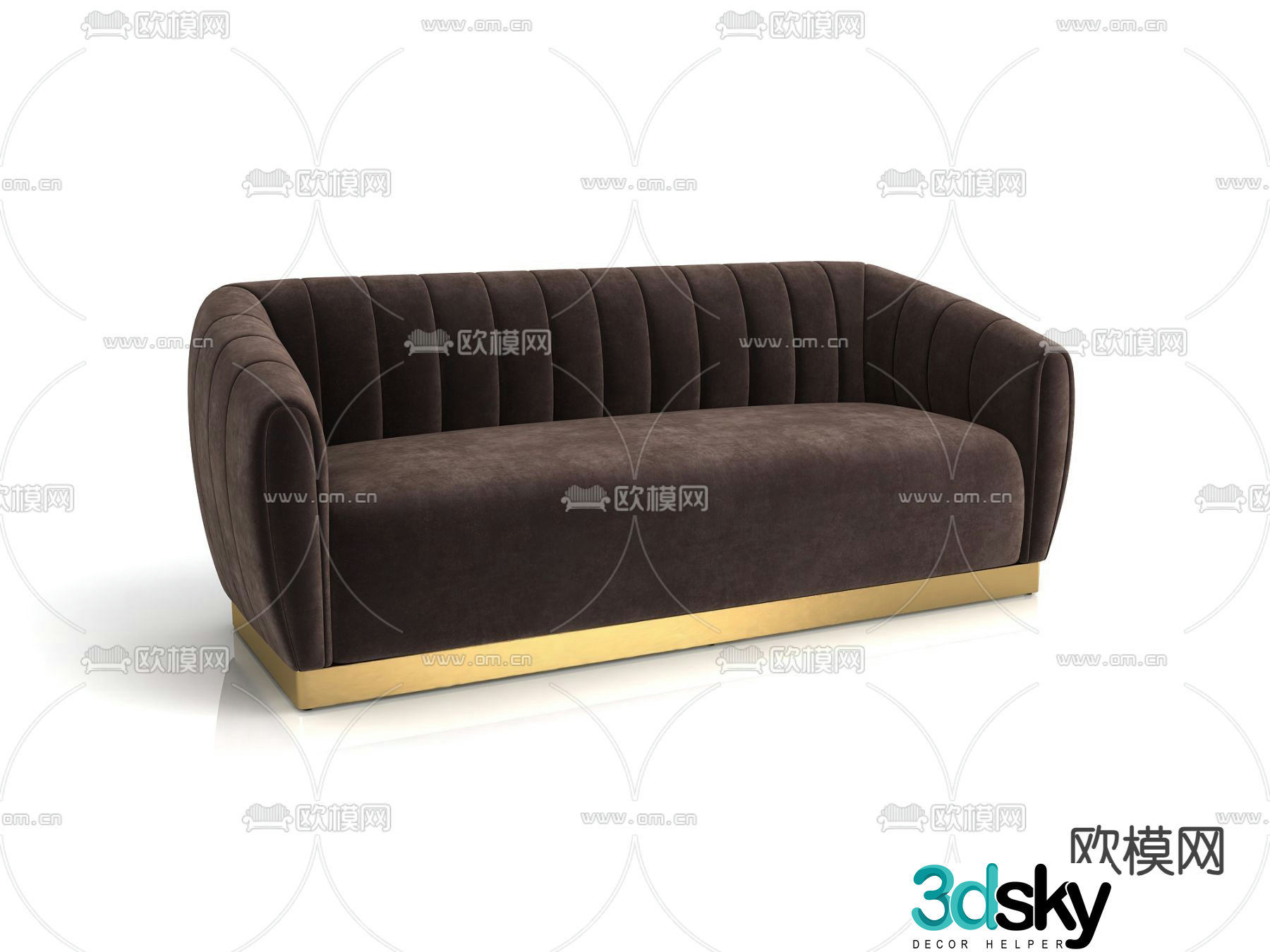 Double sofa upholstered sofa 3d model