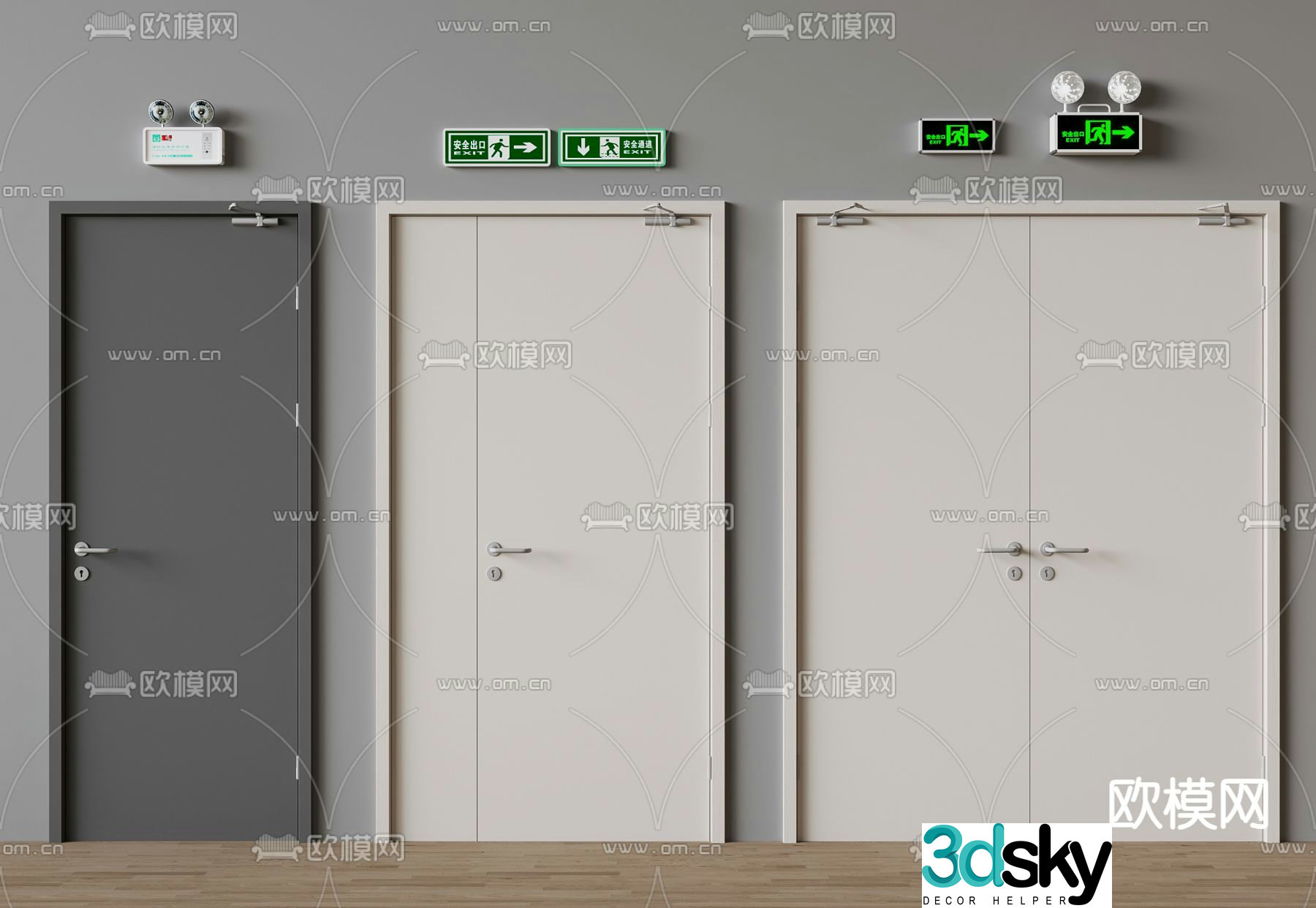 fire door fire door safety door 3d model