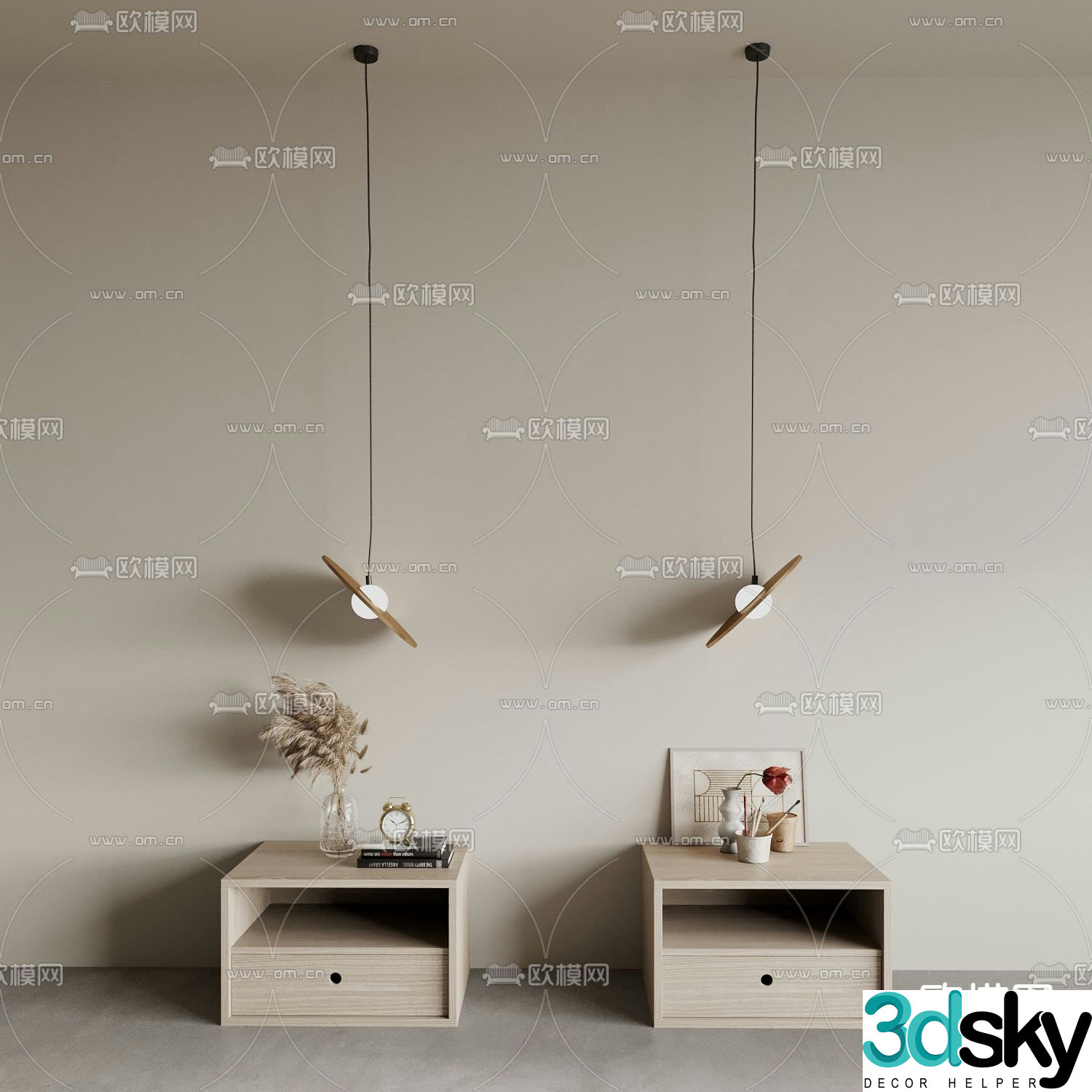 Modern bedside table 3d model