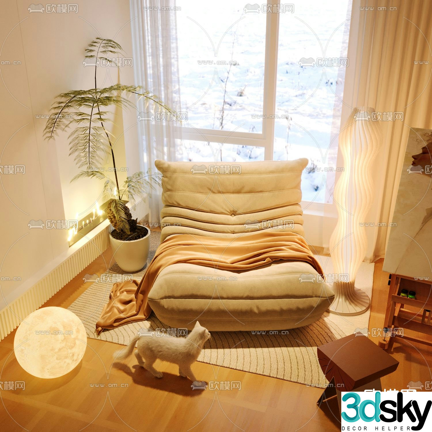 Lazy sofa 3d model
