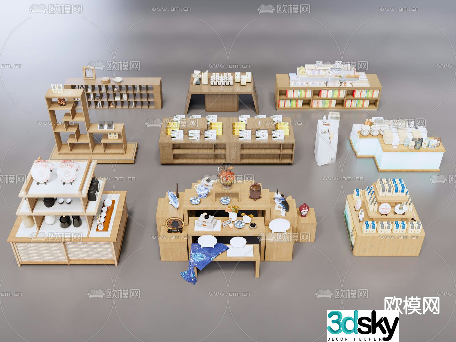 Modern cultural and creative booth supermarket booth 3D model