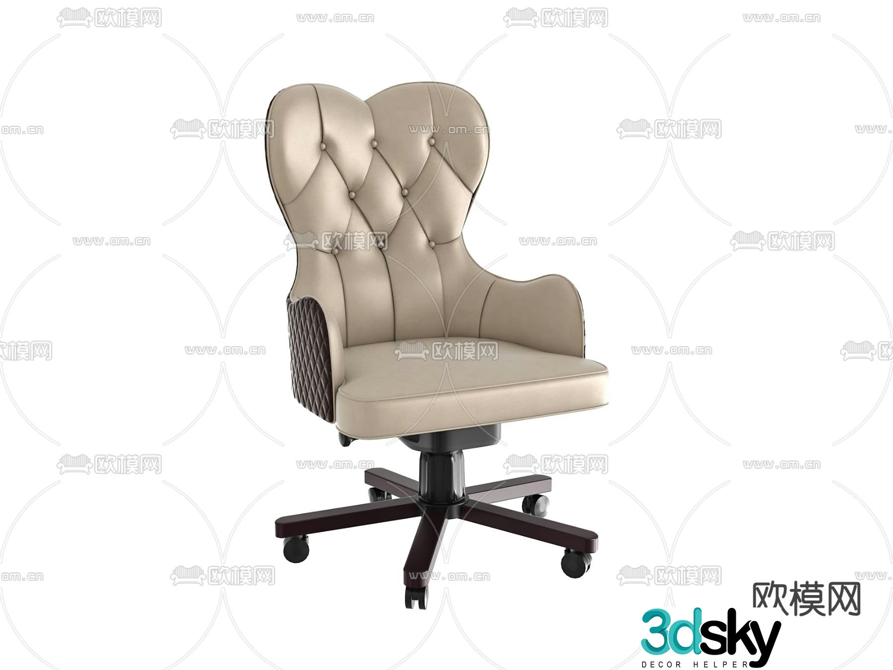 American swivel chair boss chair office chair 3d model