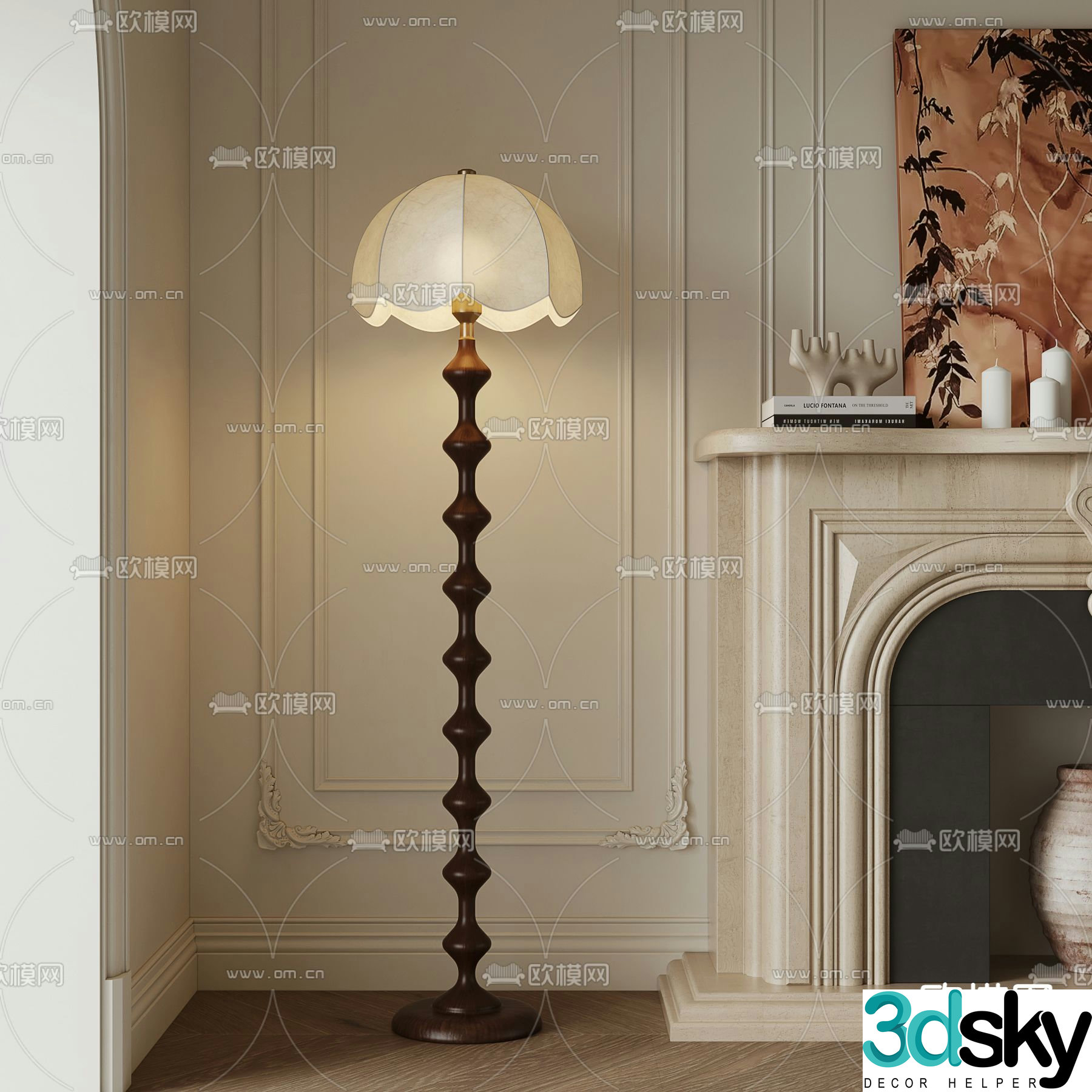 Medieval style floor lamp 3d model