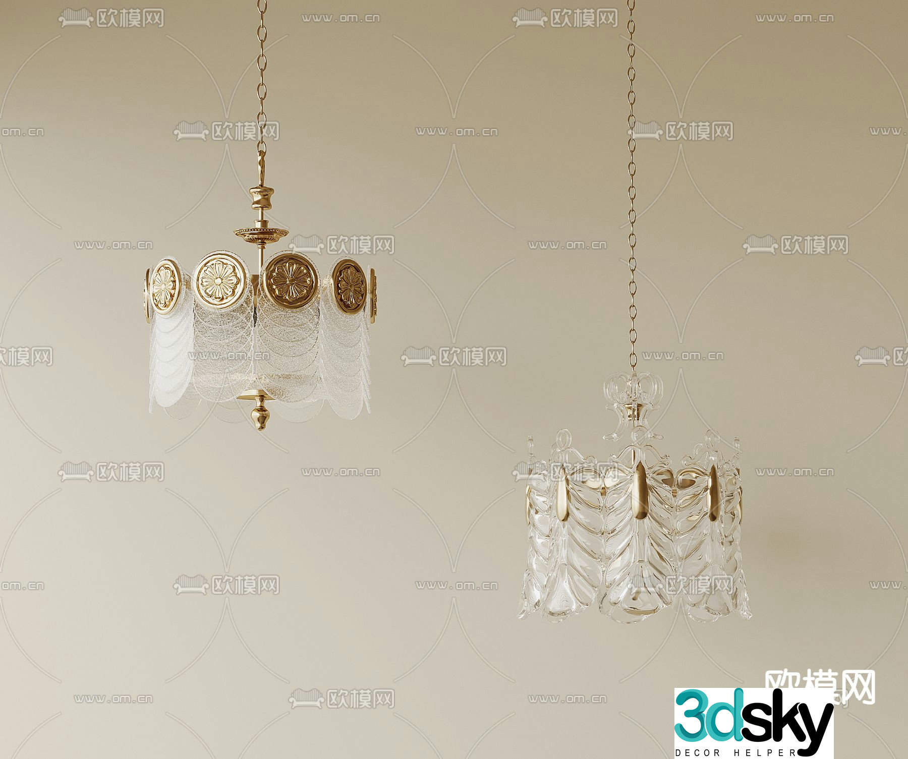French chandelier crystal chandelier 3d model
