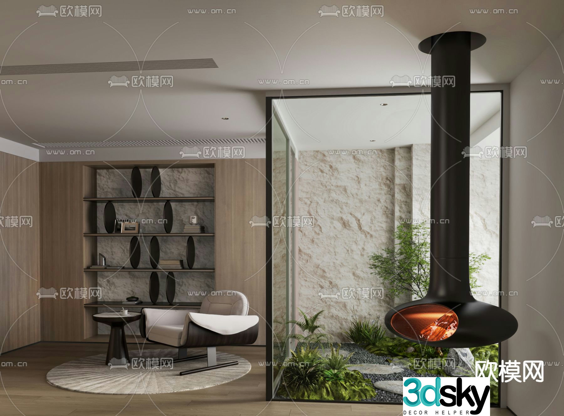 Rest area landscape indoor landscape 3d model