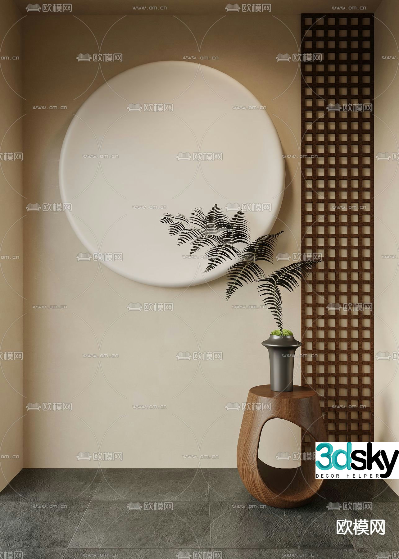 New Chinese bonsai fern bonsai 3D model