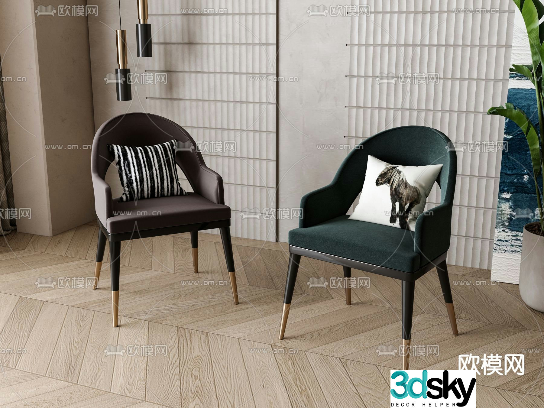European dining chair chair 3d model