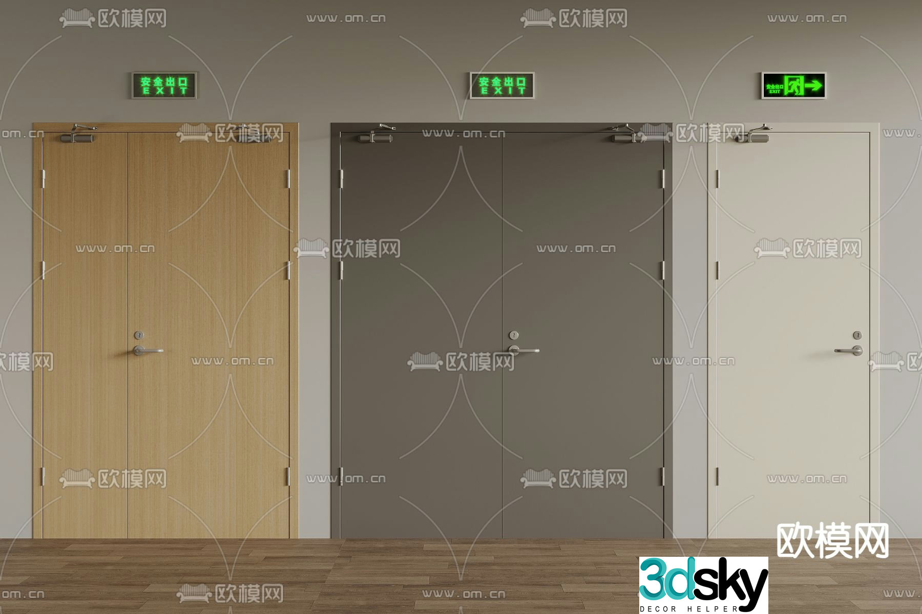 fire door safety door safety exit 3d model