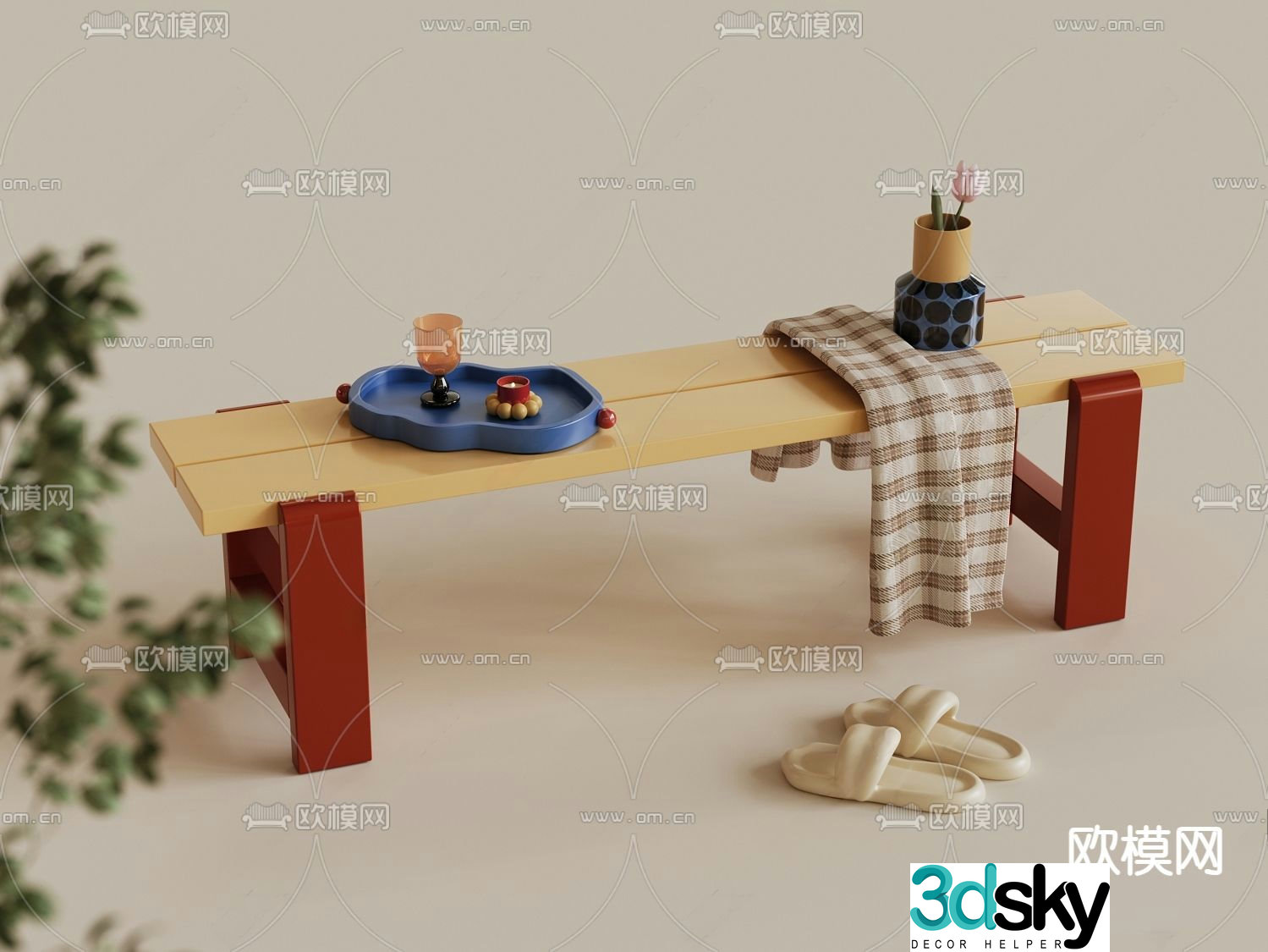 Stool bench shoe changing stool 3d model
