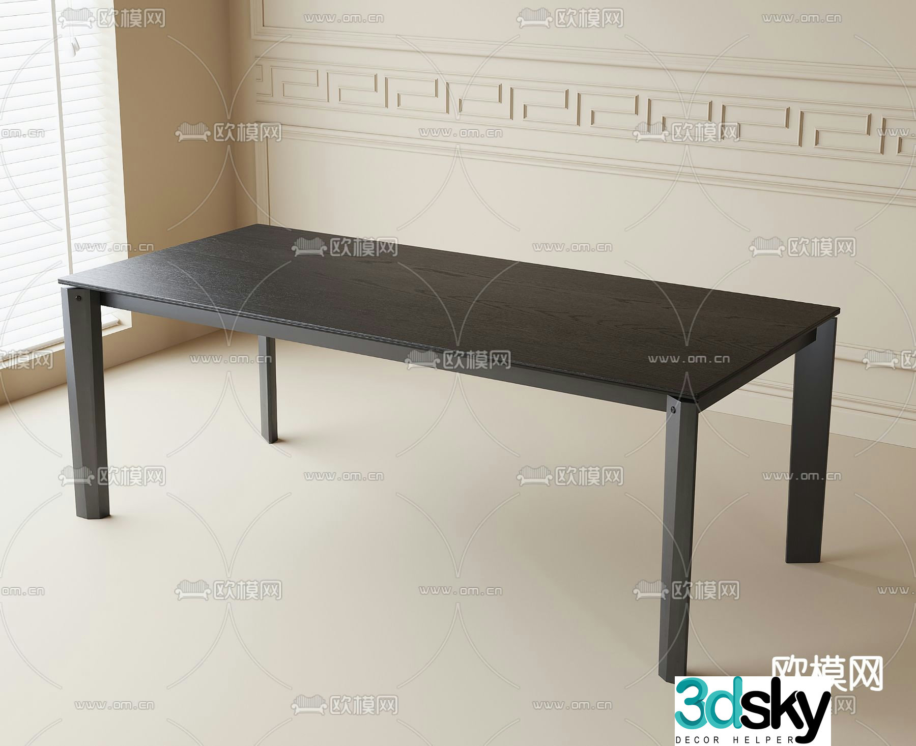 Modern dining table desk tea table 3d model
