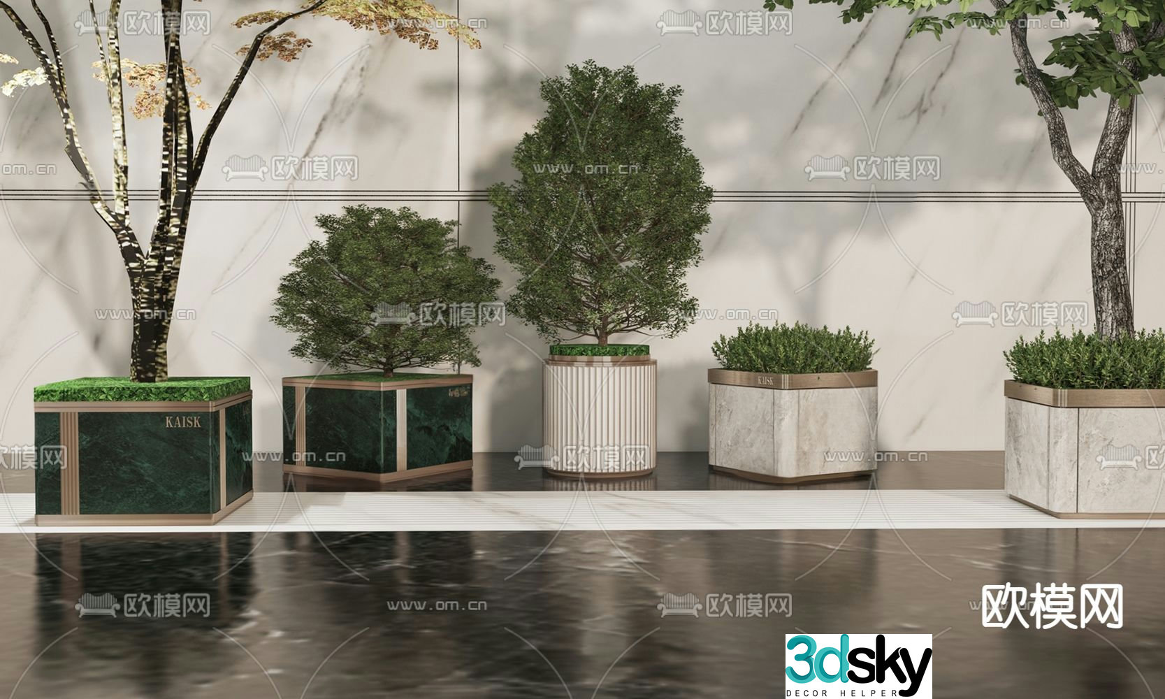 Outdoor flower bowl mobile flower box 3d model