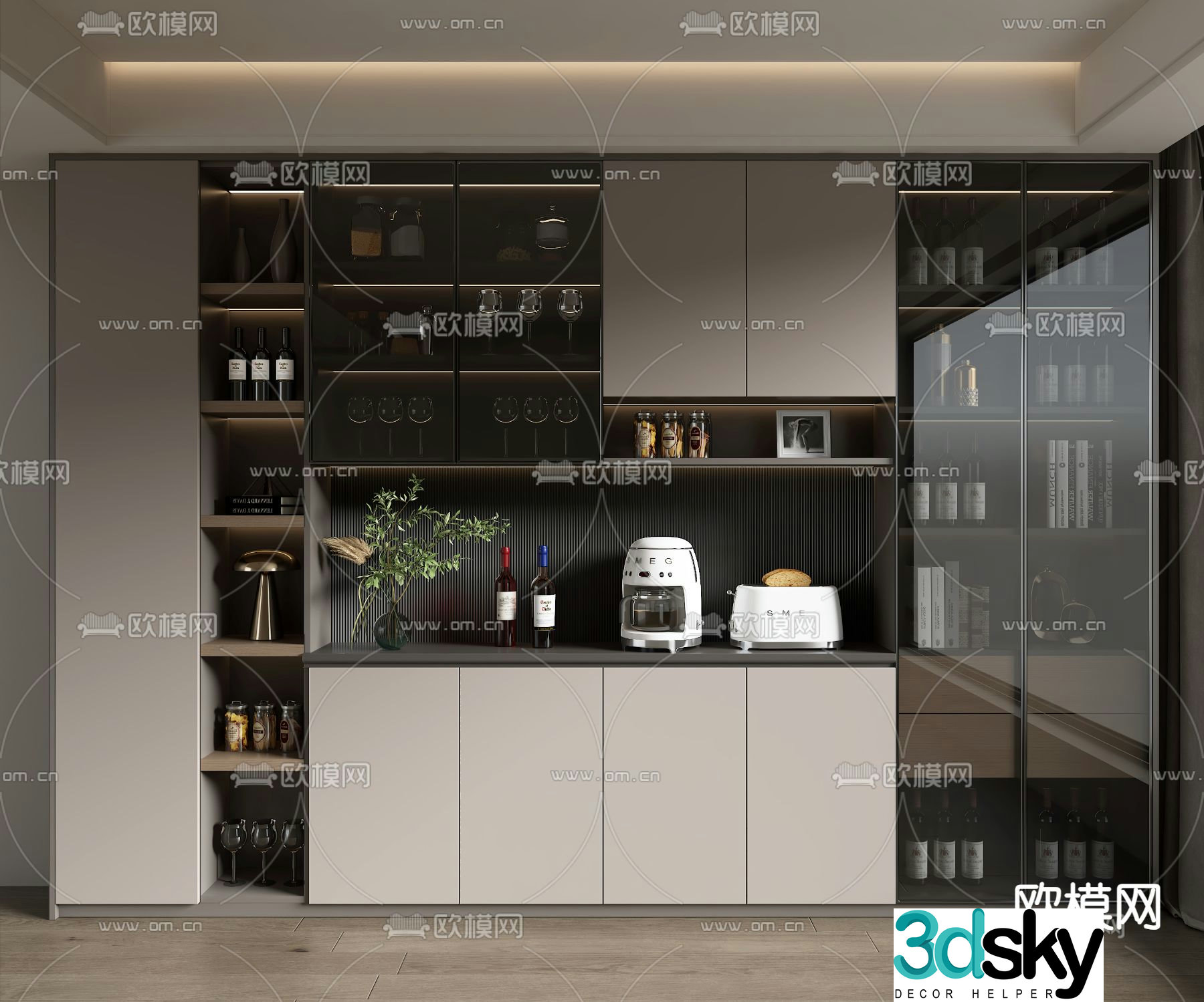 Modern wine cabinet west cabinet 3d model