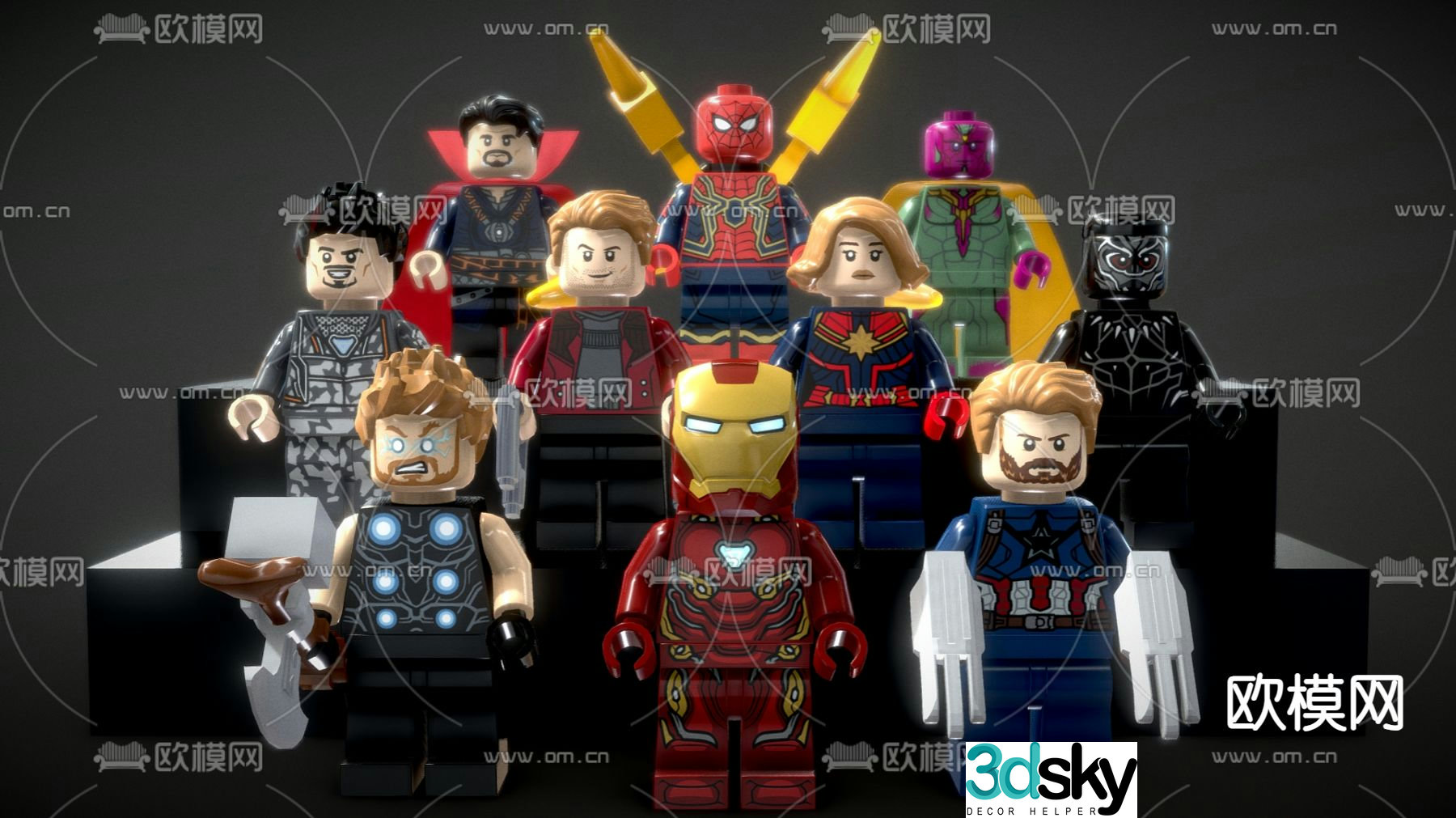 Figure Lego Building Blocks Doll Avengers Toy 3D Model